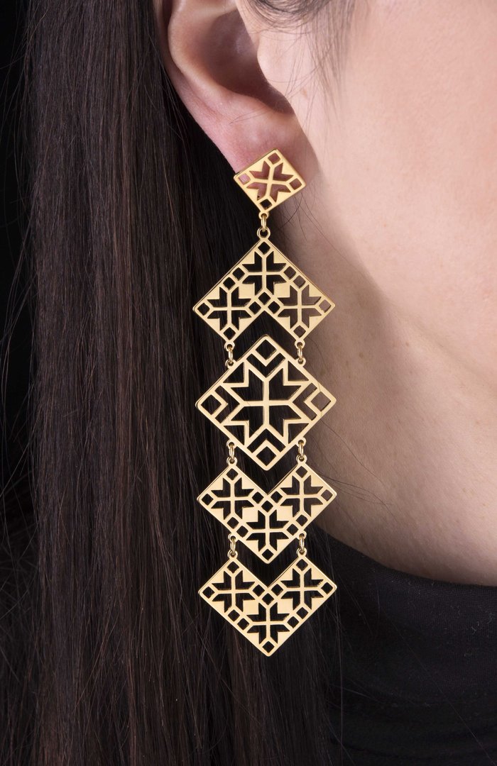 Náušnice geometria - skladané 1 - dlhé