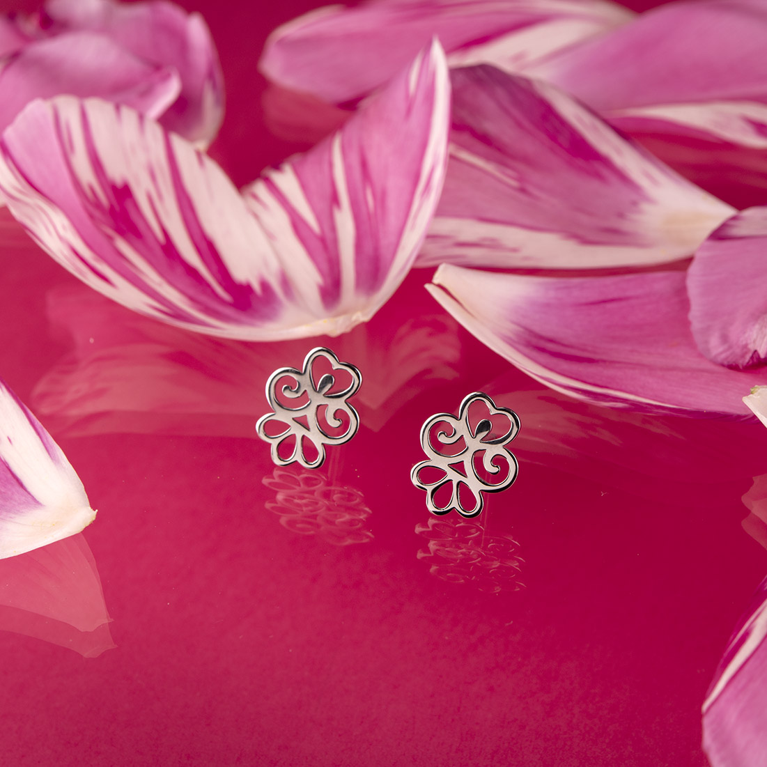 Napichovacie náušnice čipka - ornament 2