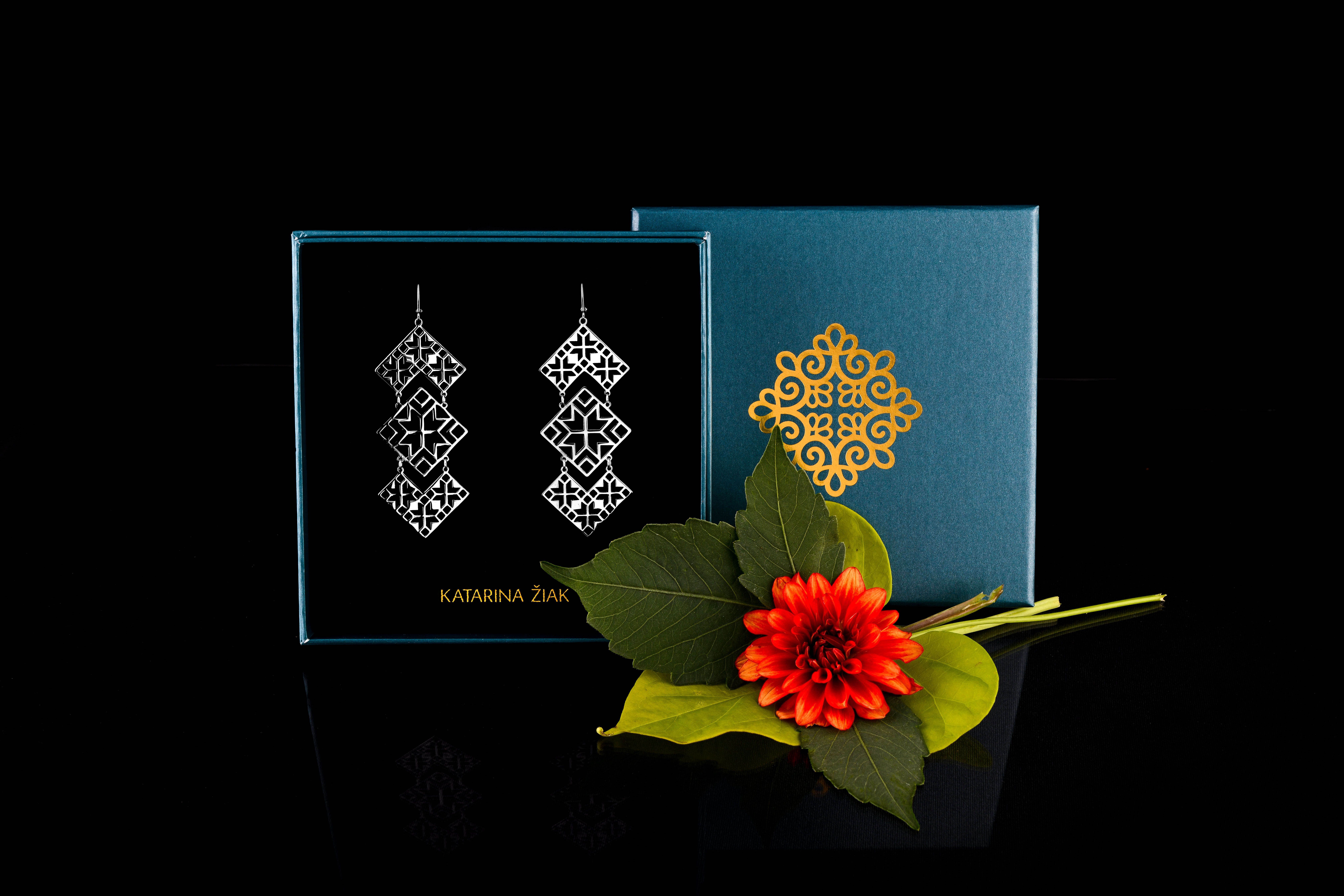 Náušnice geometria - skladané 1 - krátke