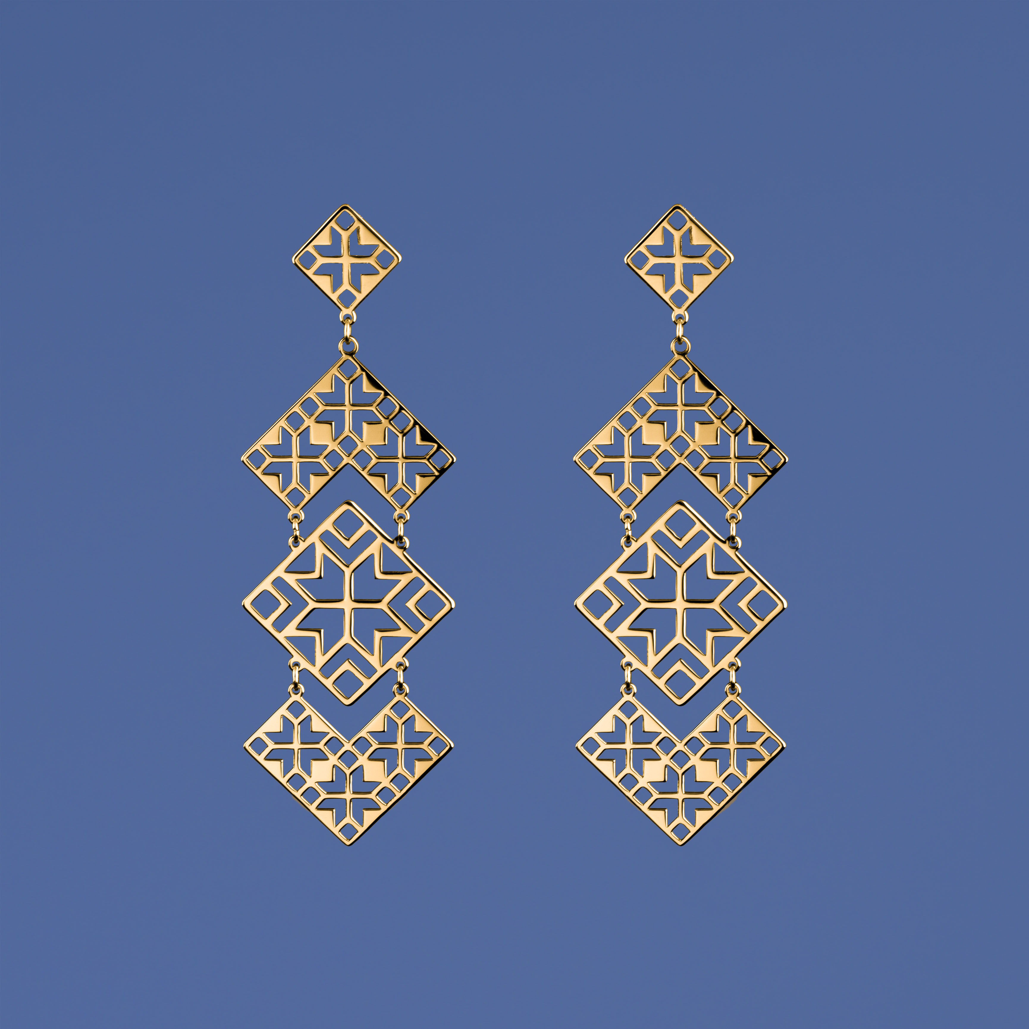 Náušnice geometria - skladané 1 - krátke