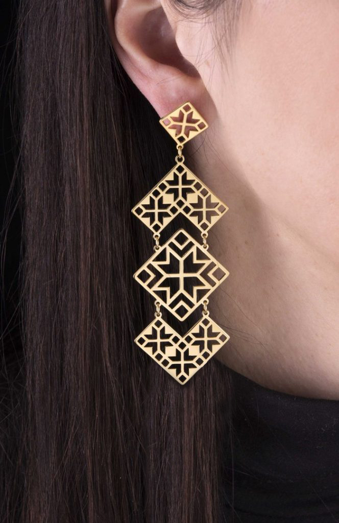 Náušnice geometria - skladané 1 - krátke