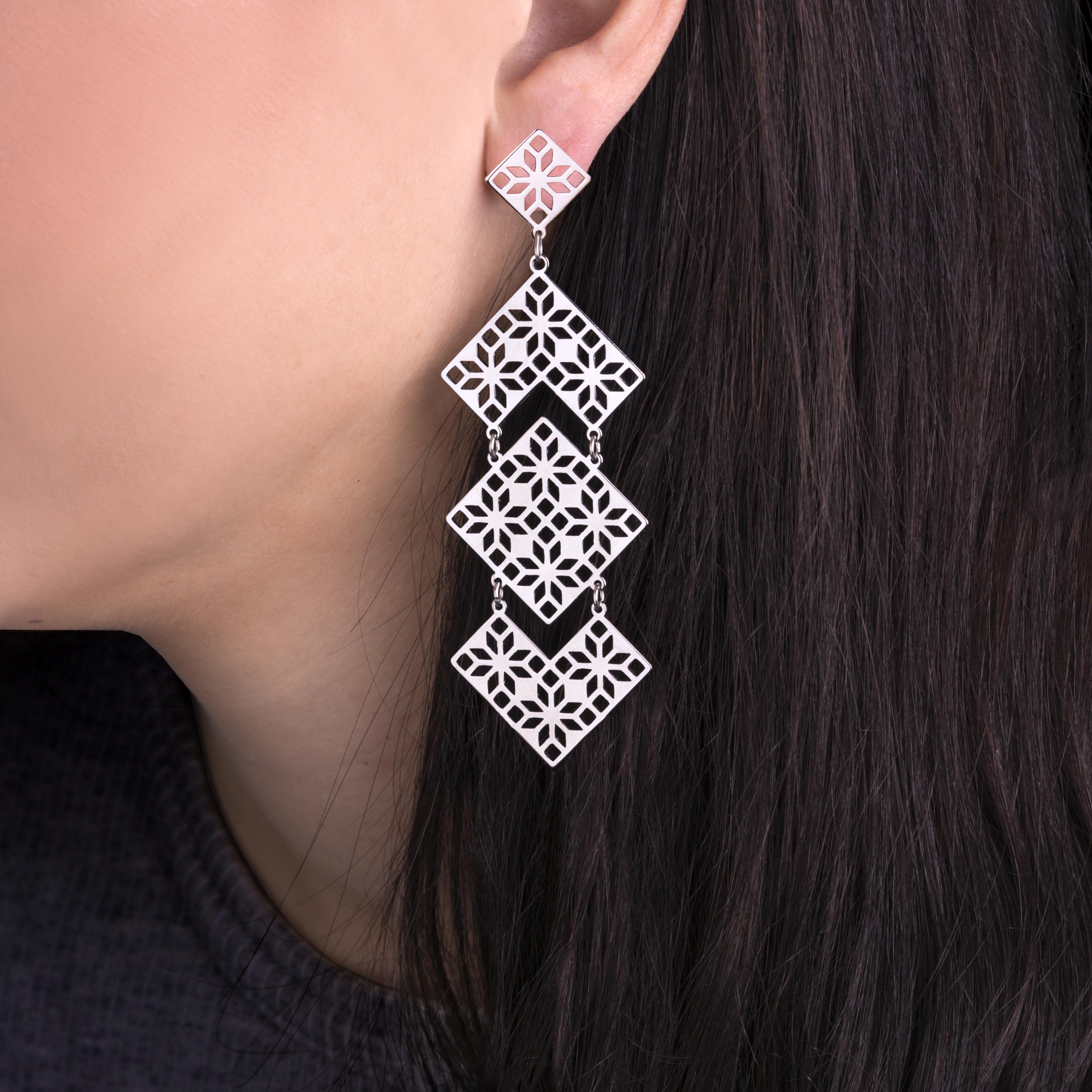 Náušnice geometria - skladané 2 - krátke