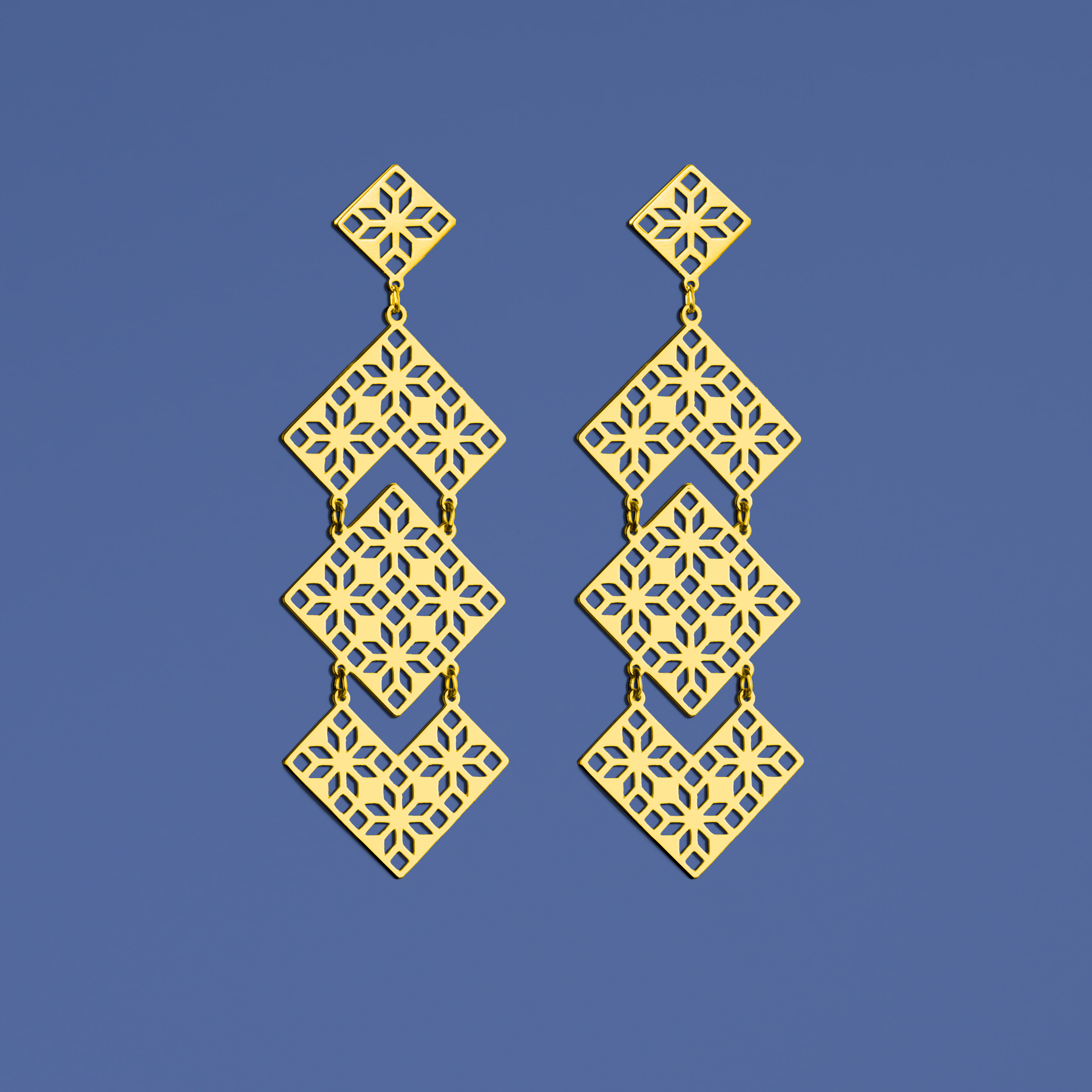 Náušnice geometria - skladané 2 - krátke