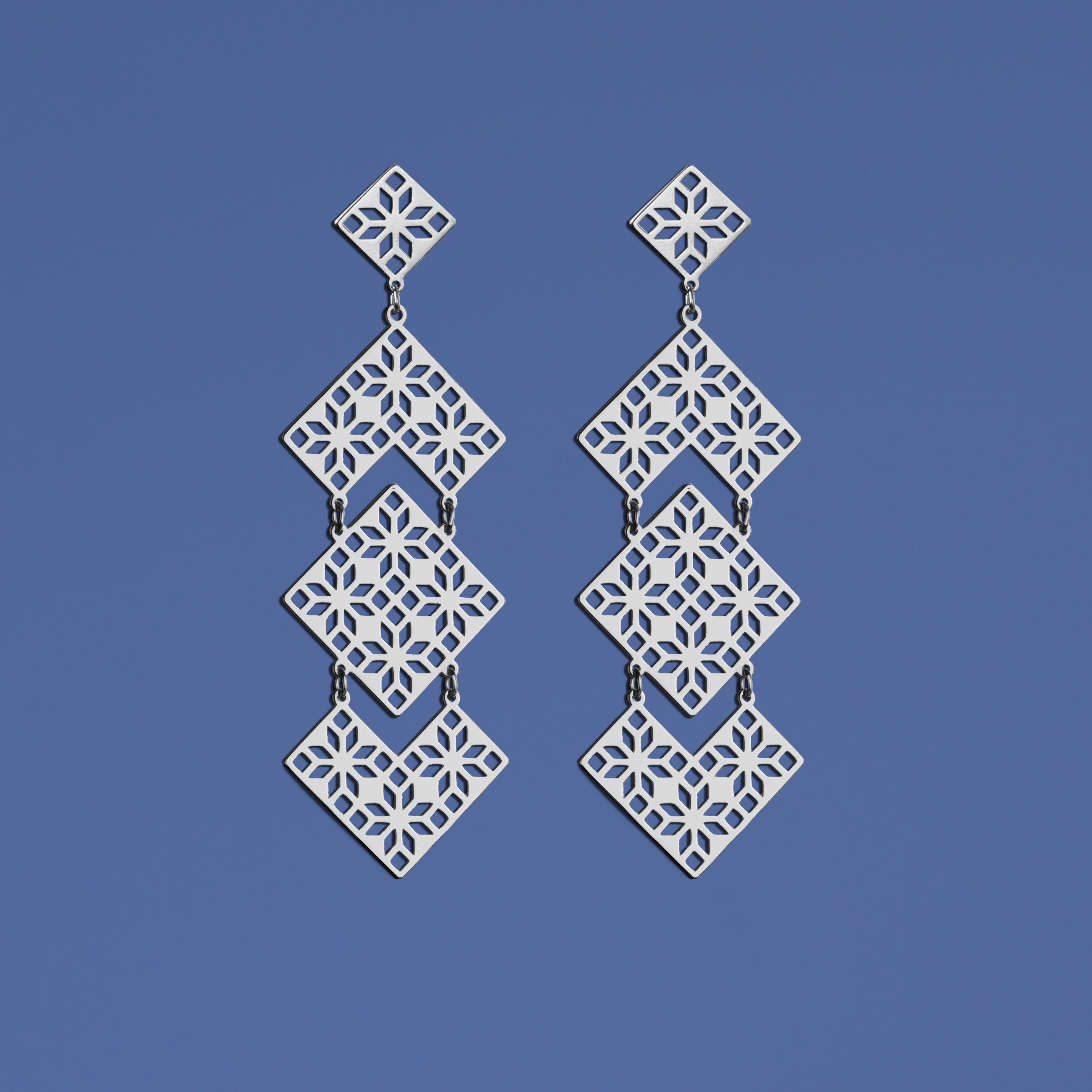 Náušnice geometria - skladané 2 - krátke