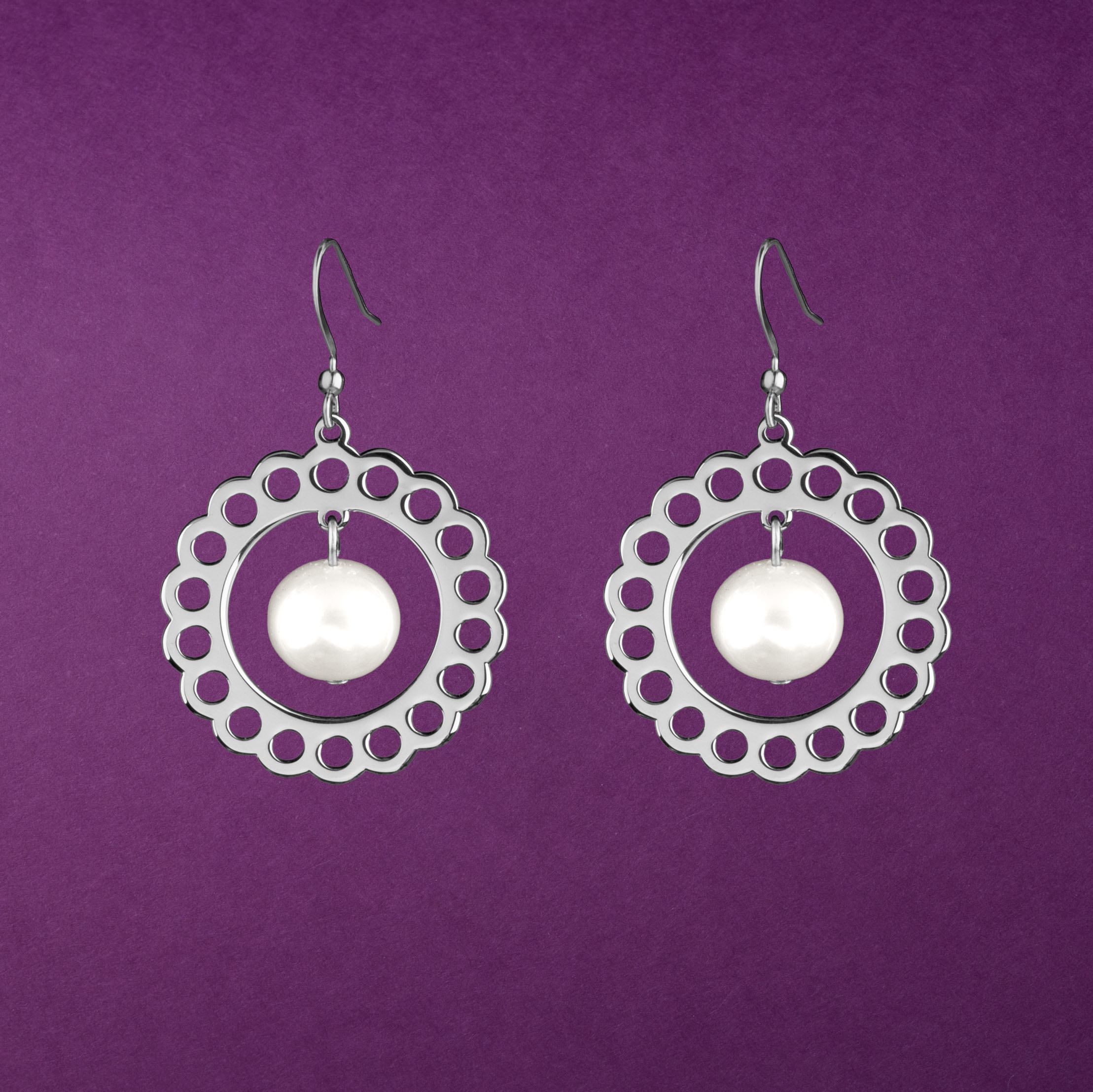 Náušnice tradícia - kruh s perlou