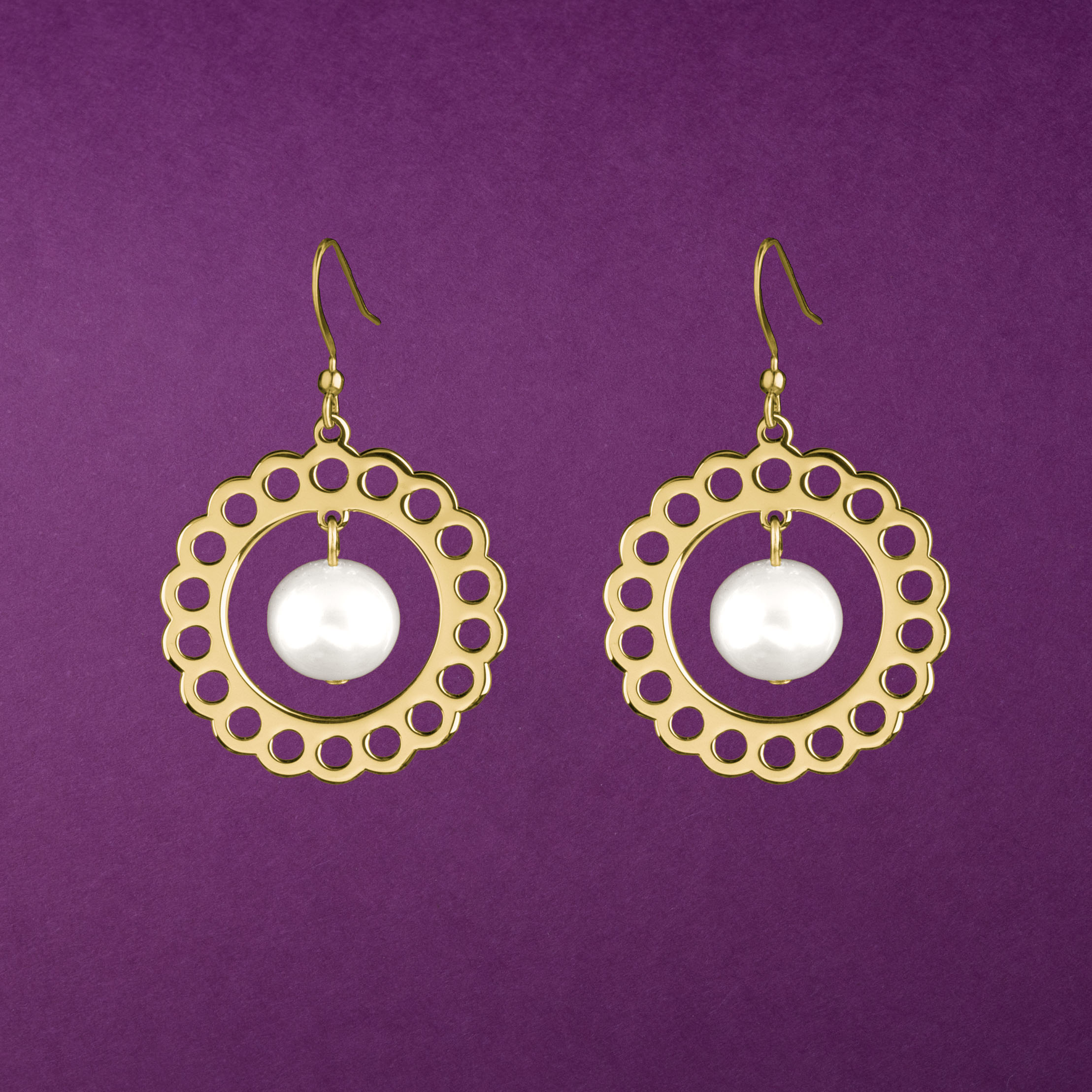 Náušnice tradícia - kruh s perlou