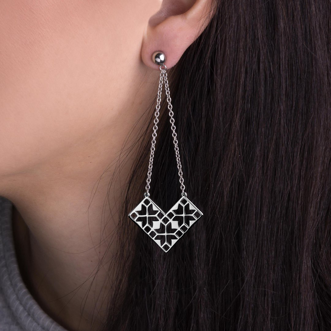 Náušnice geometria - vejár 1