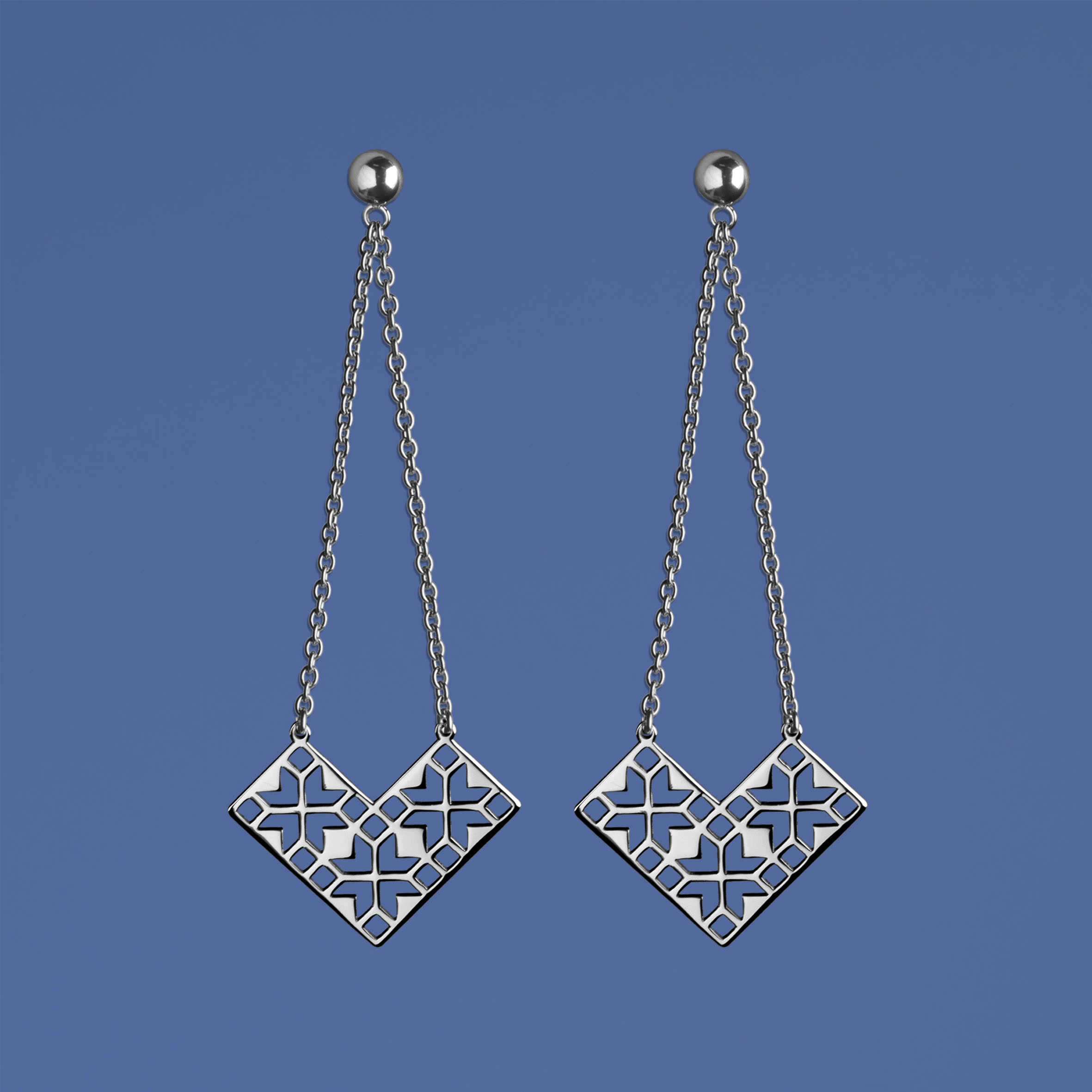 Náušnice geometria - vejár 1