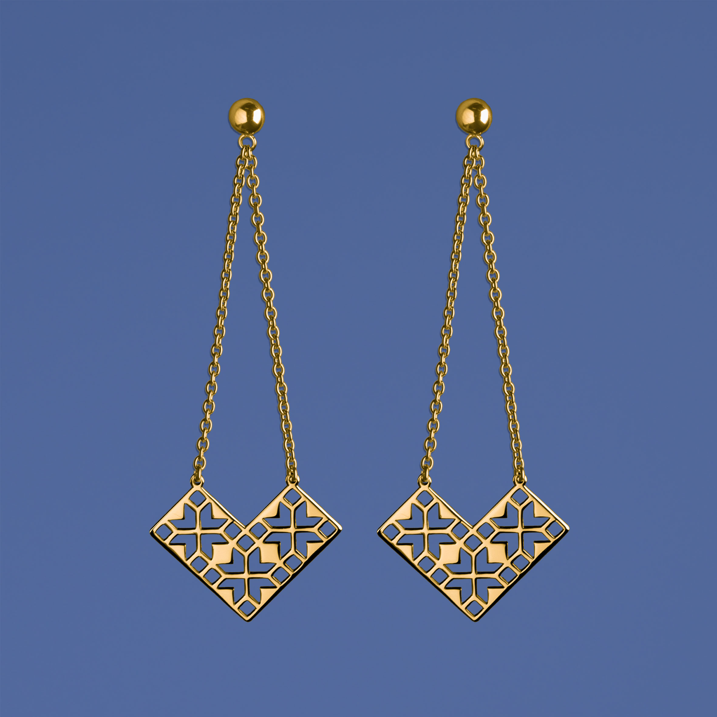 Náušnice geometria - vejár 1