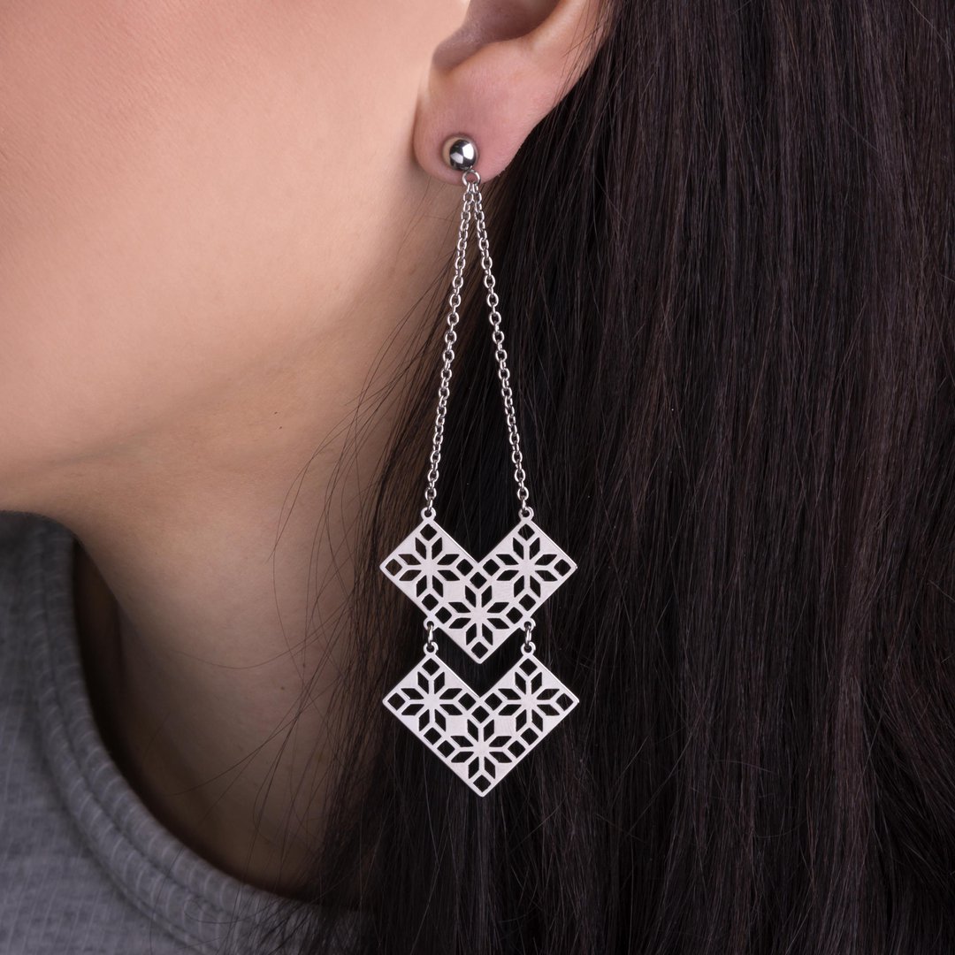 Náušnice geometria - vejár 2