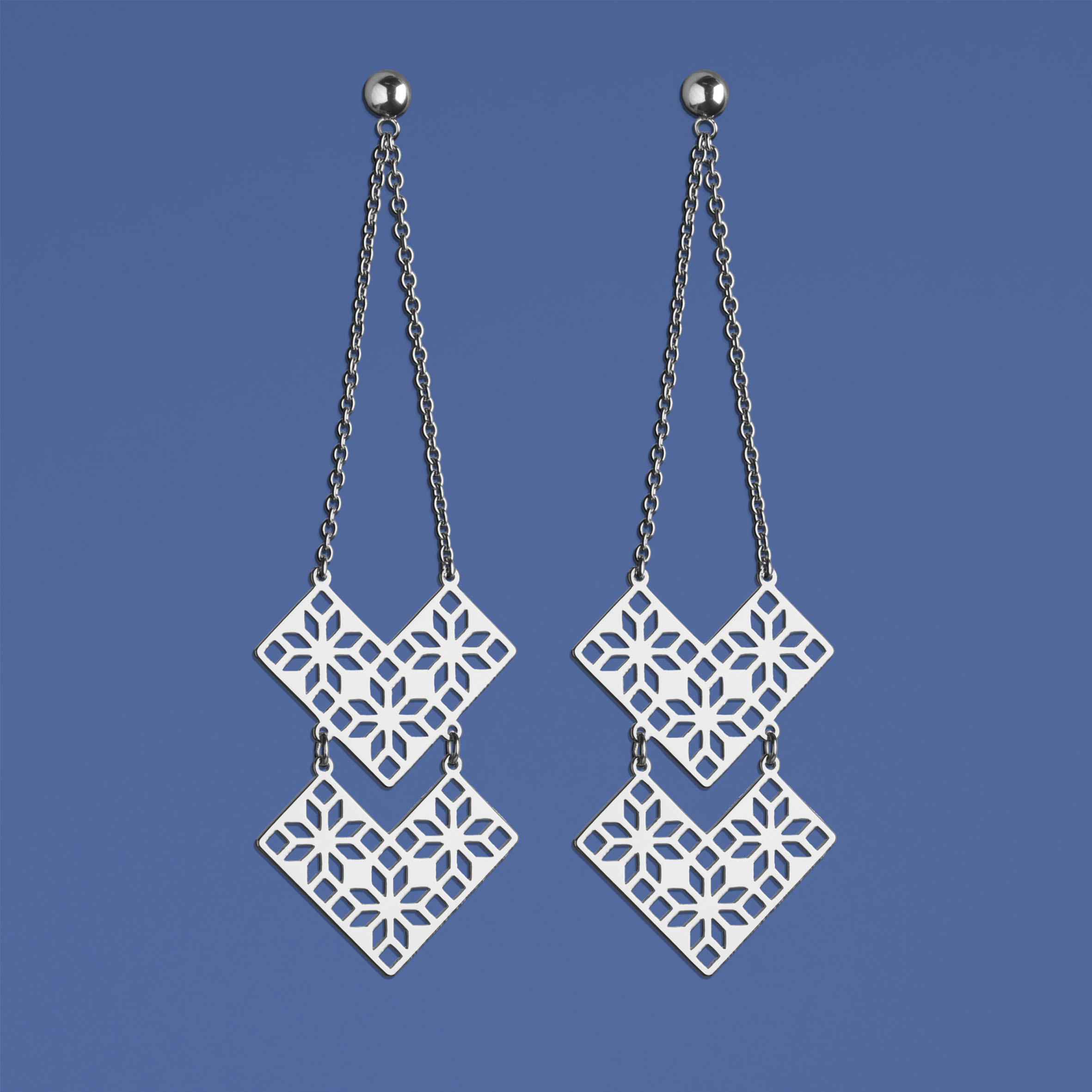 Náušnice geometria - vejár 2