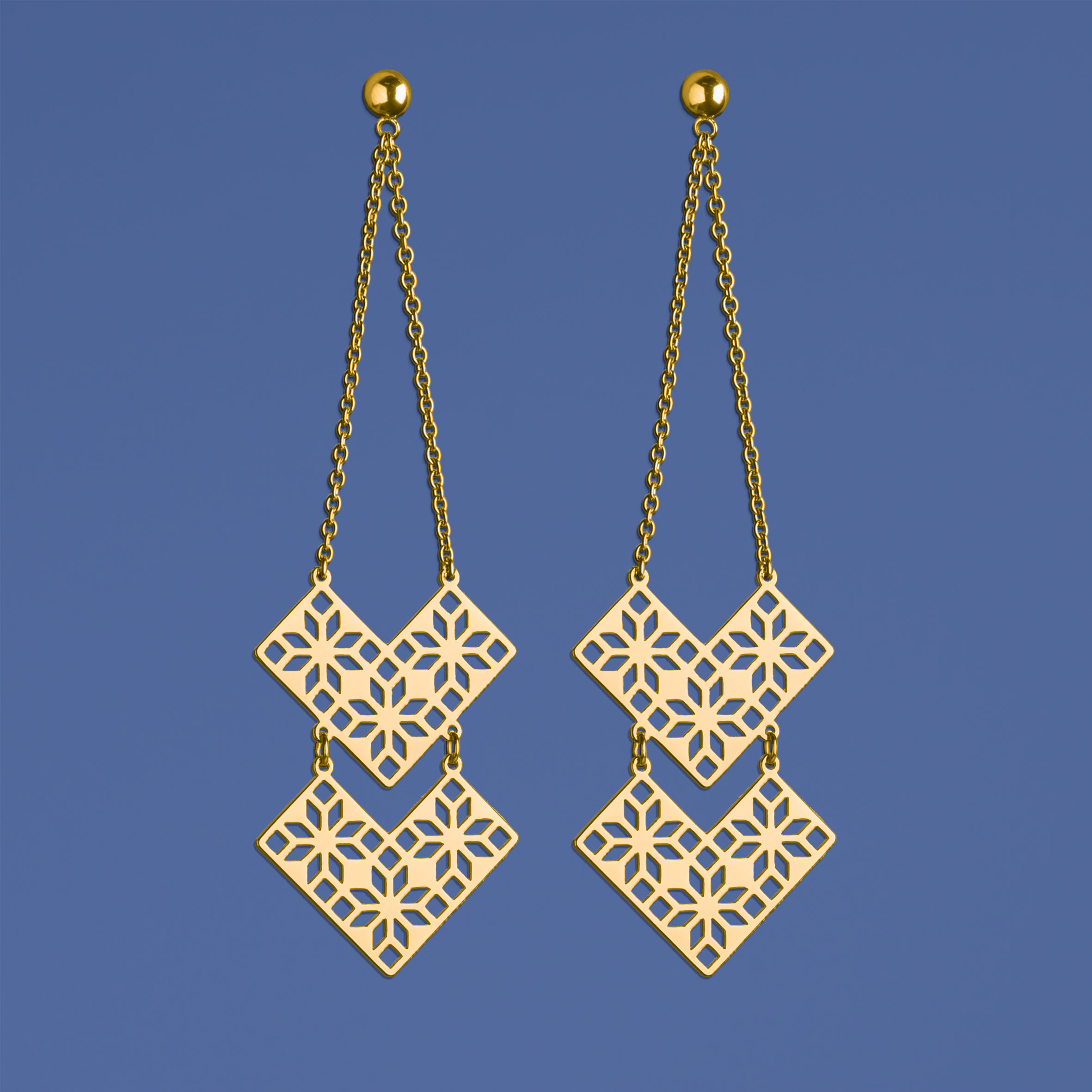 Náušnice geometria - vejár 2