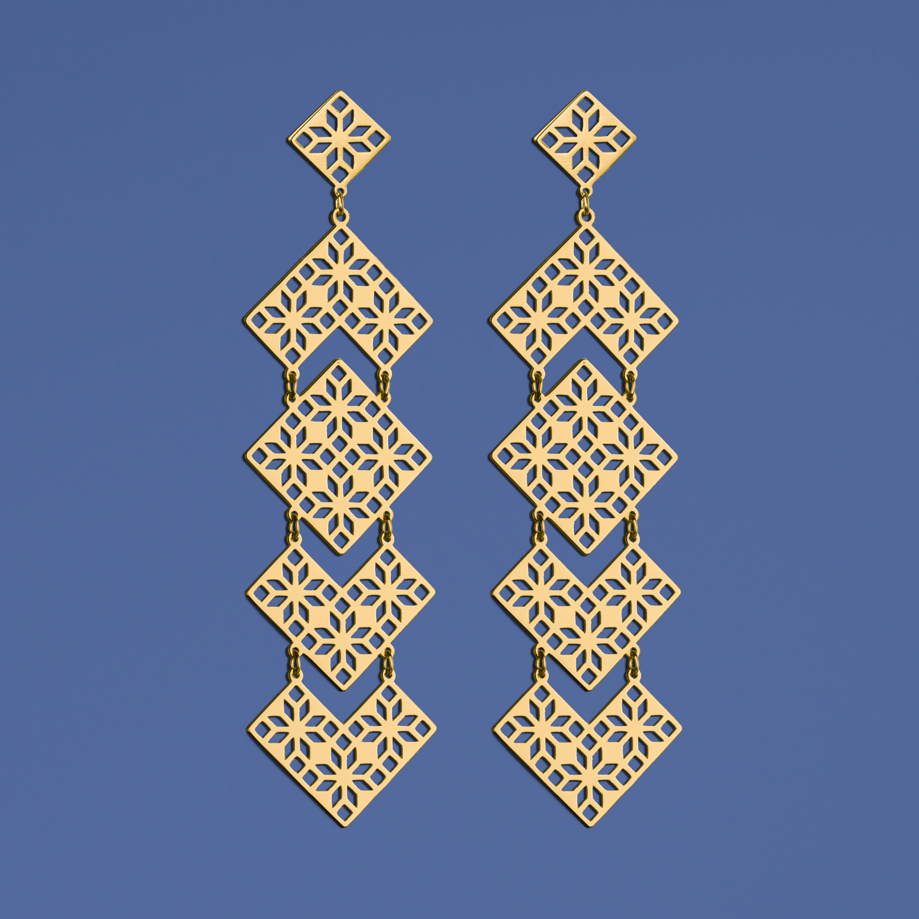 Náušnice geometria - skladané 2 - dlhé