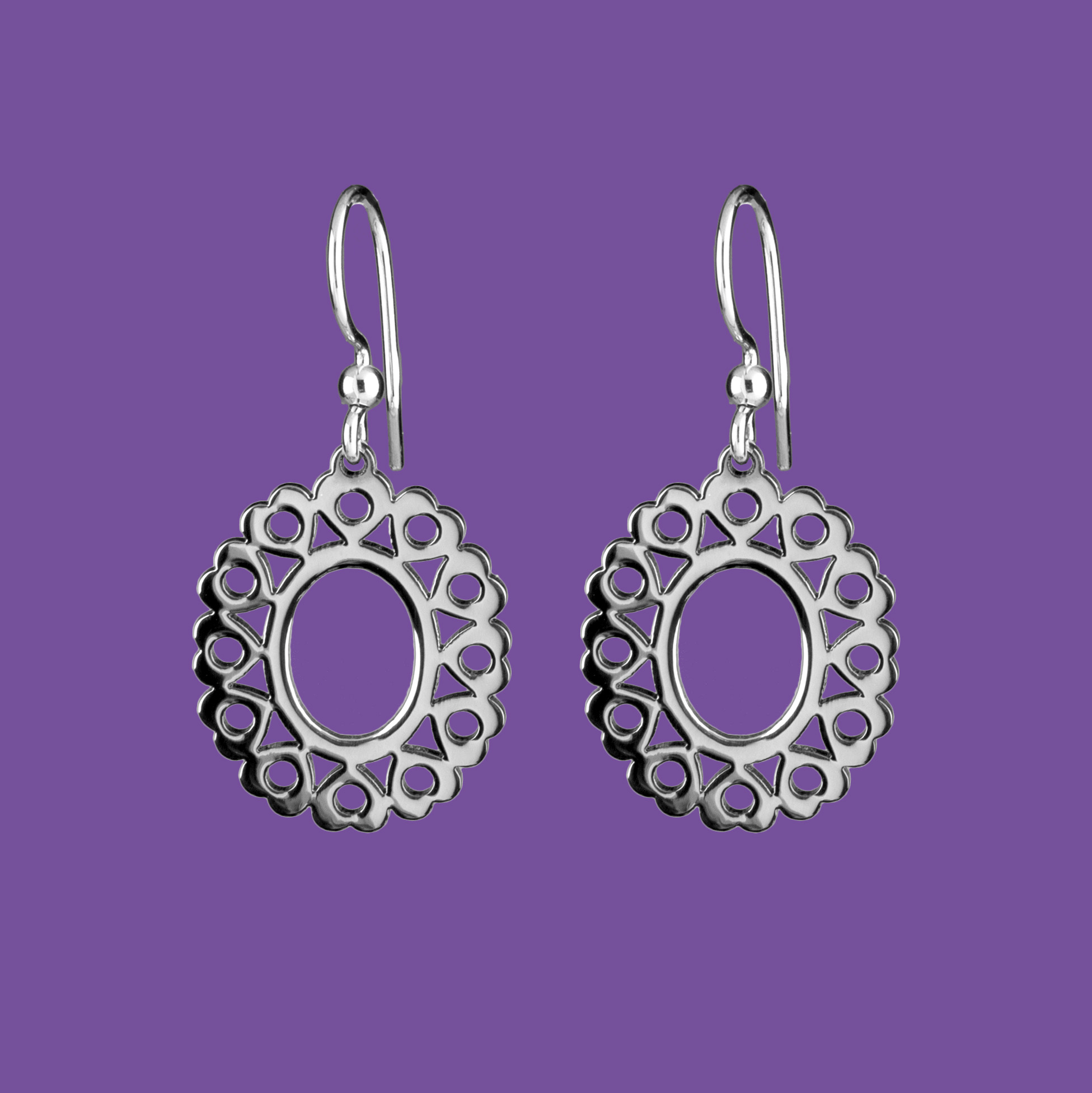 Náušnice ovál - srdce