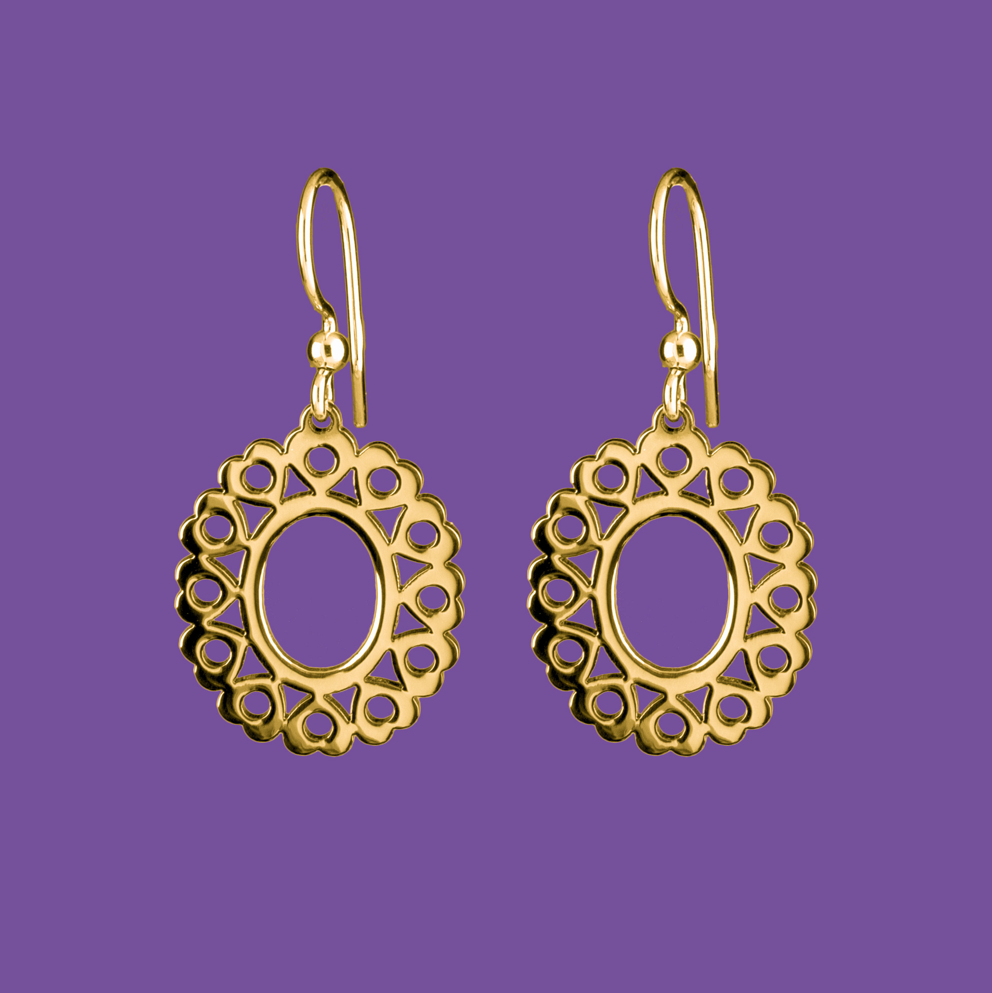 Náušnice ovál - srdce