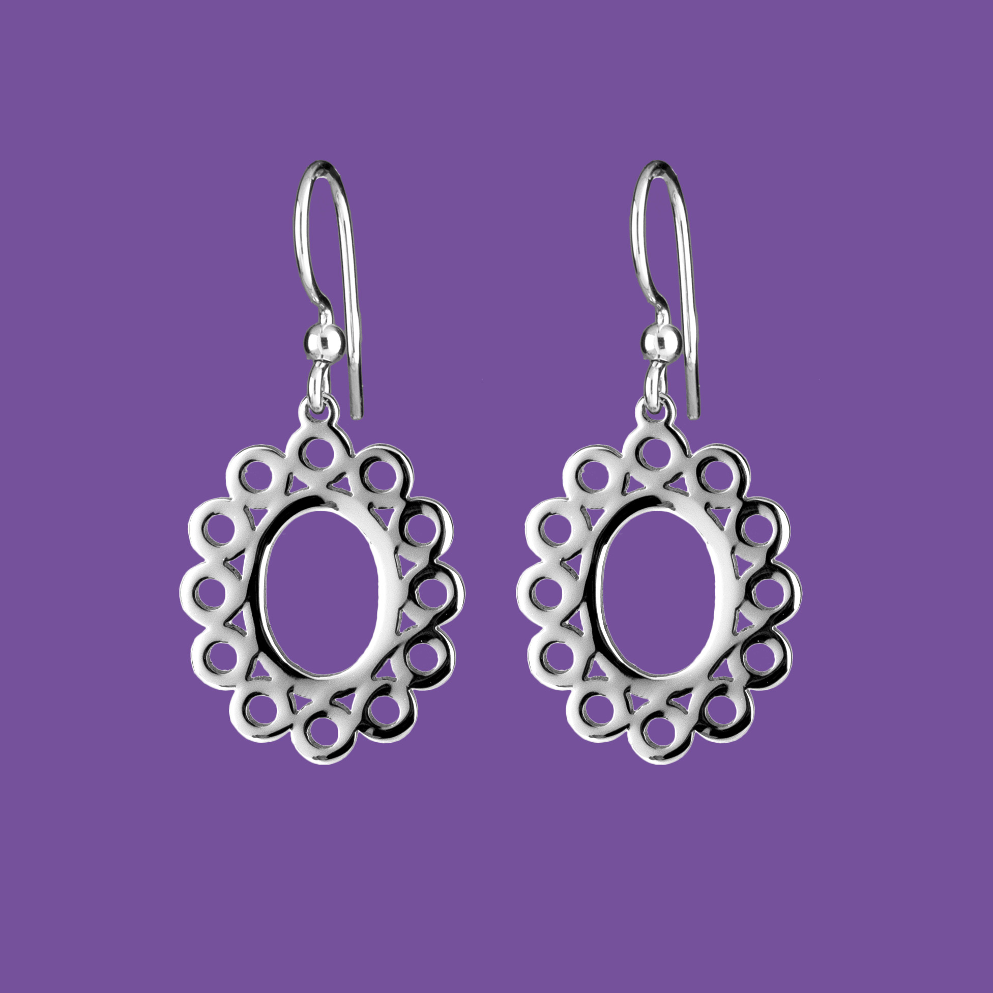 Náušnice ovál - kruh