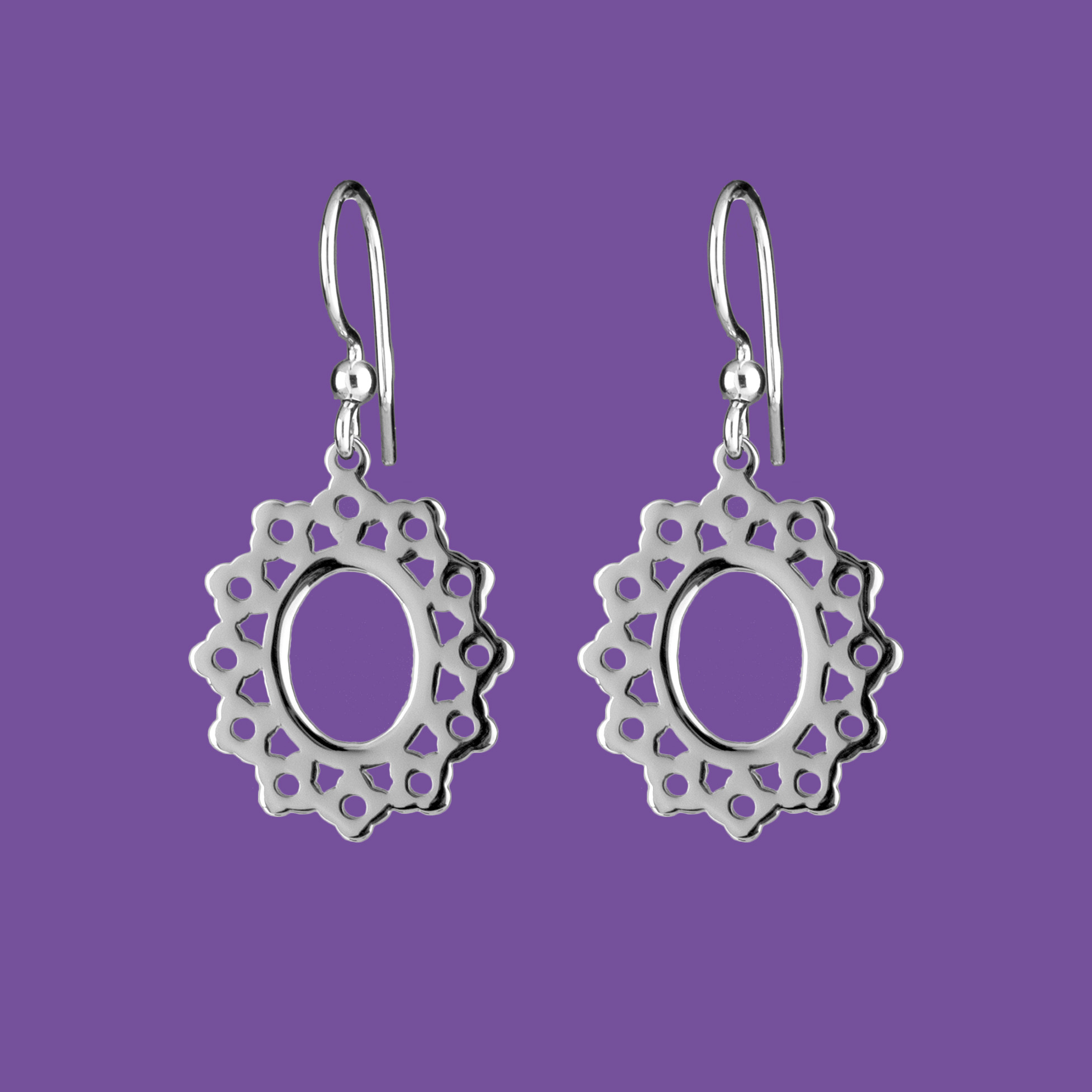 Náušnice ovál - kvietok