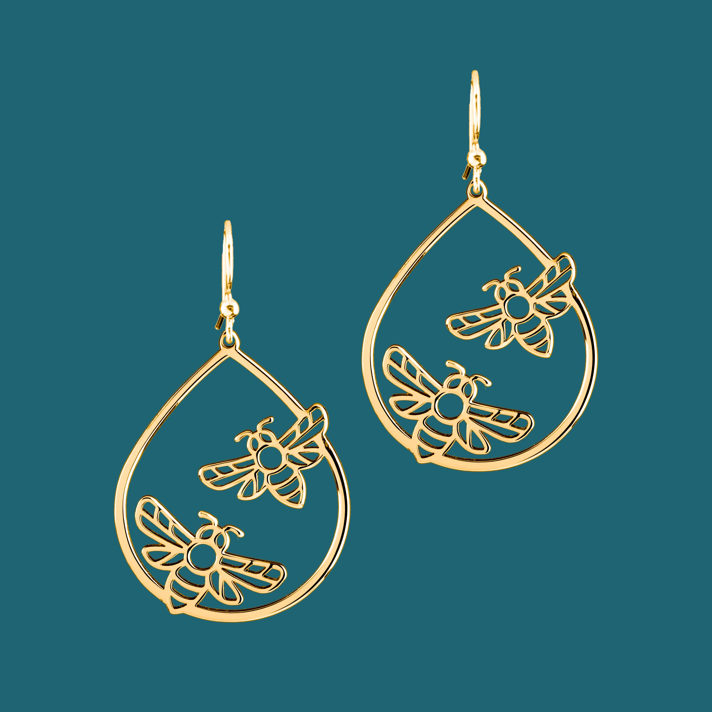 Náušnice včela - slza