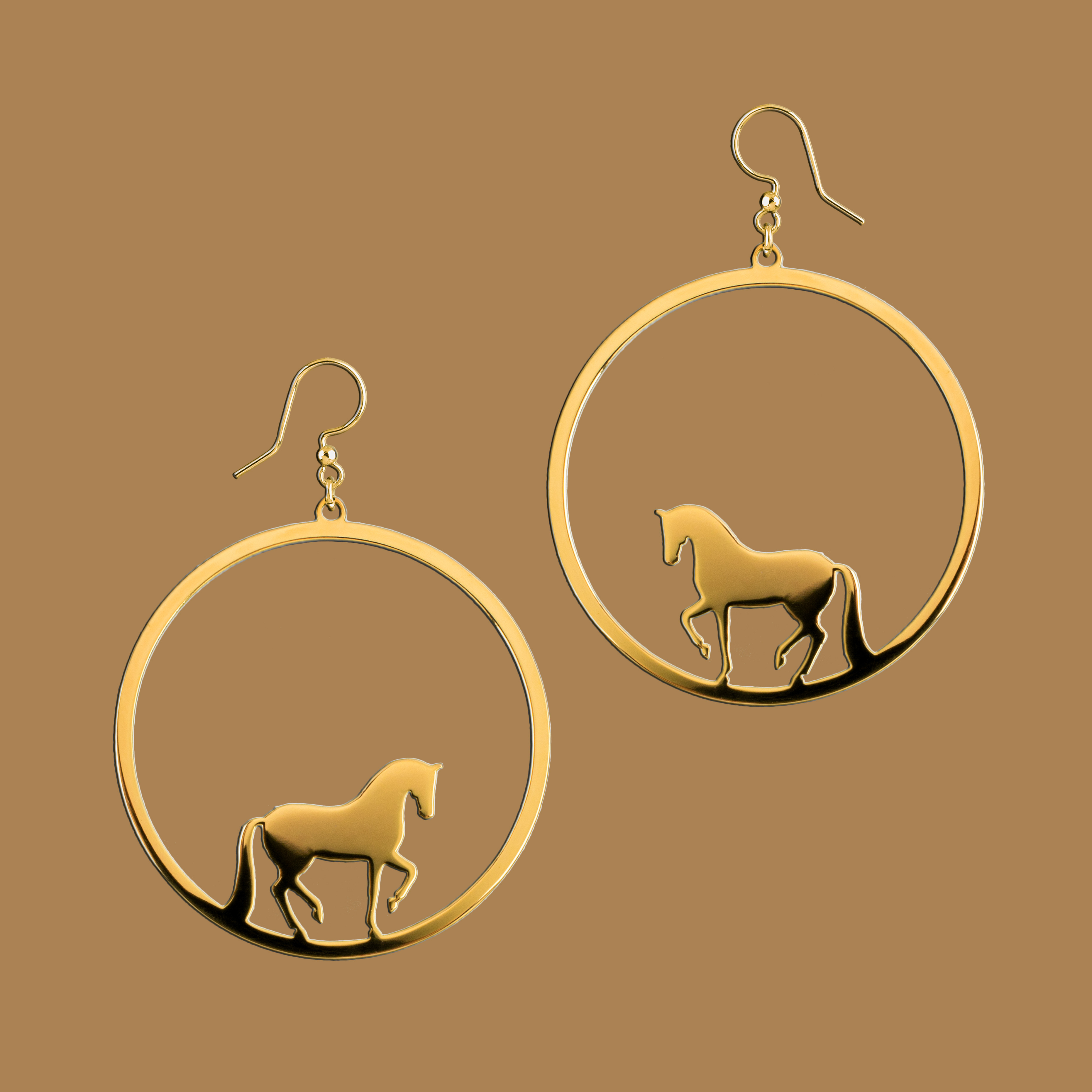 Náušnice piaf - kôň kruh - 4cm