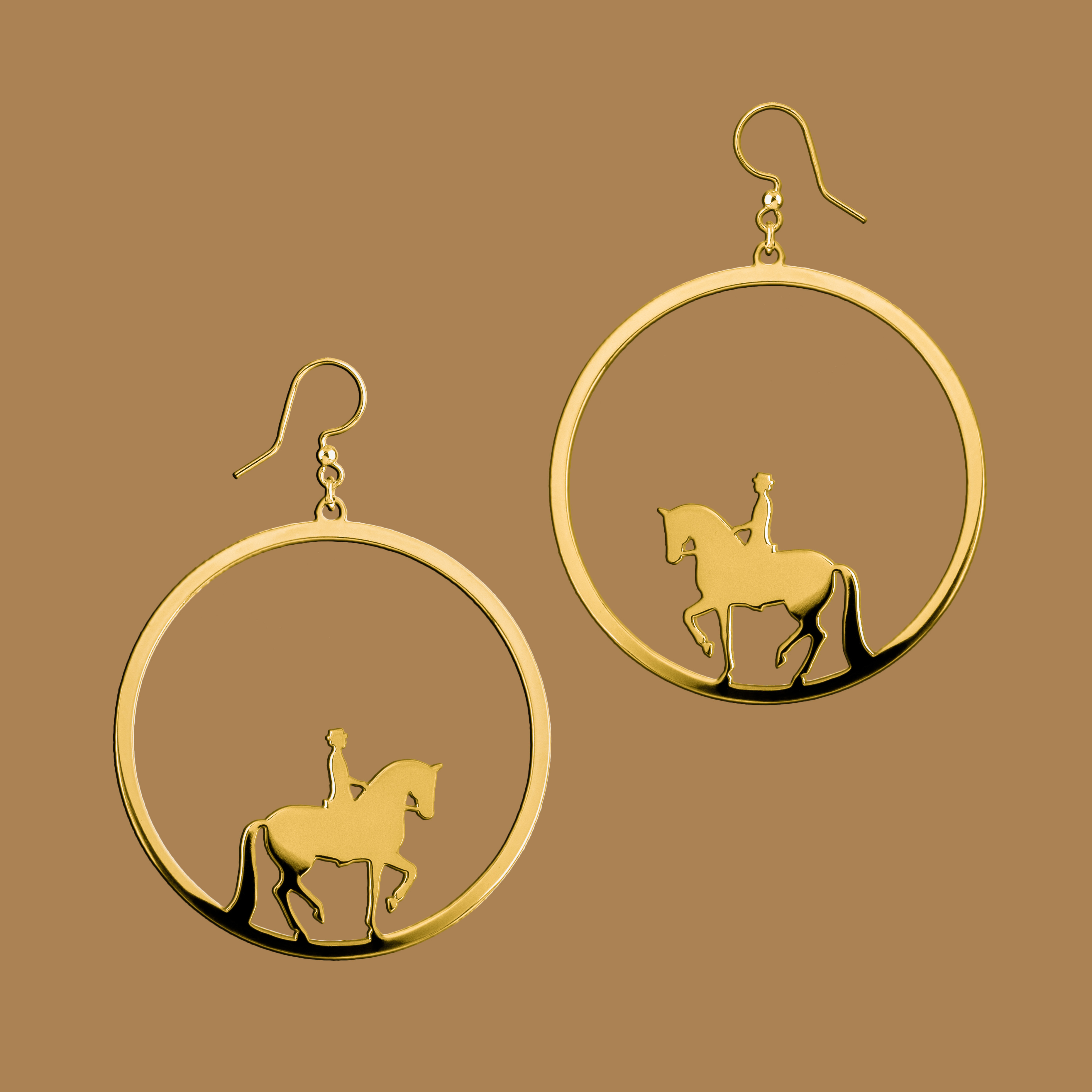 Náušnice piaf - jazdec kruh - 4cm