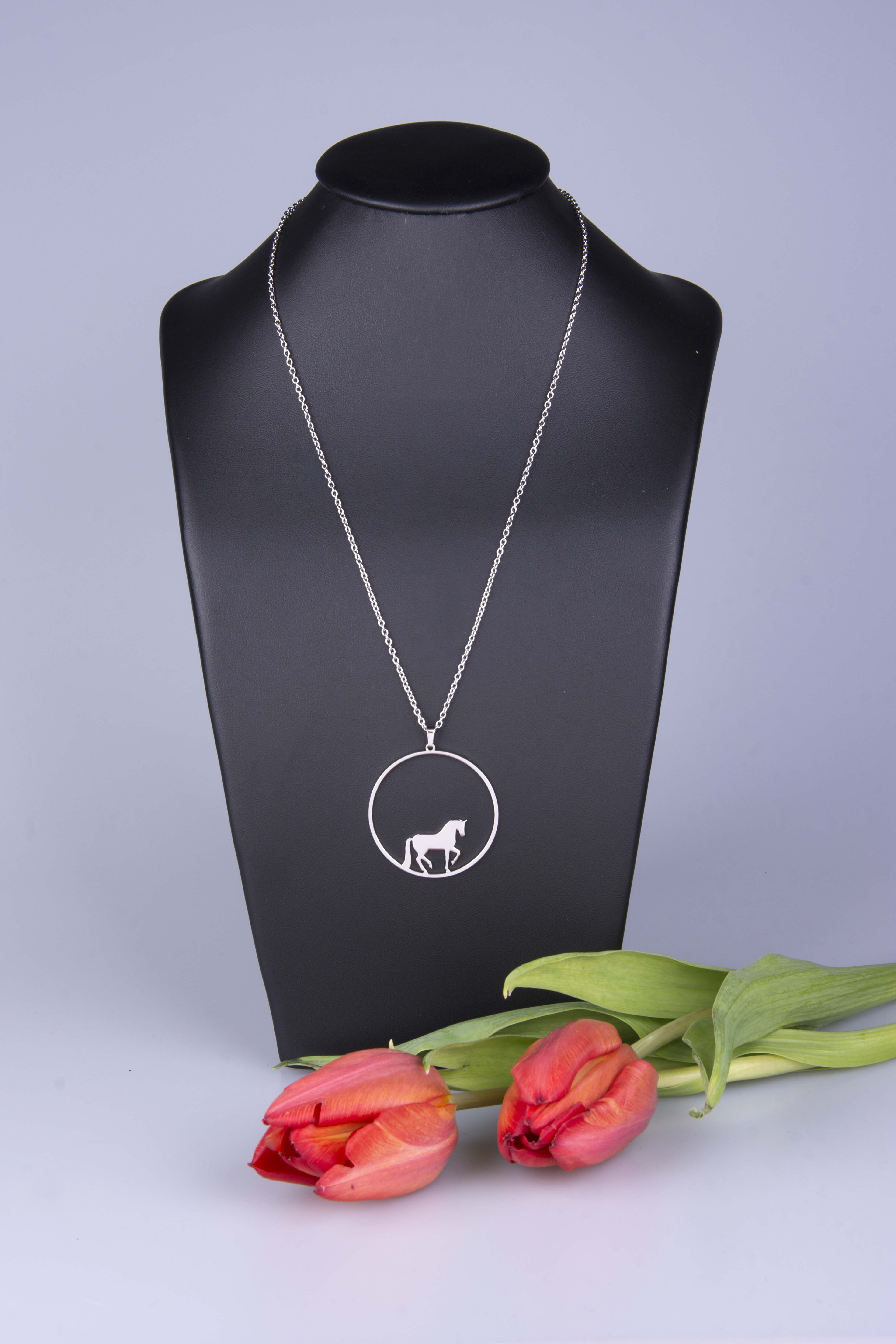 Prívesok piaf - kôň kruh - 4cm