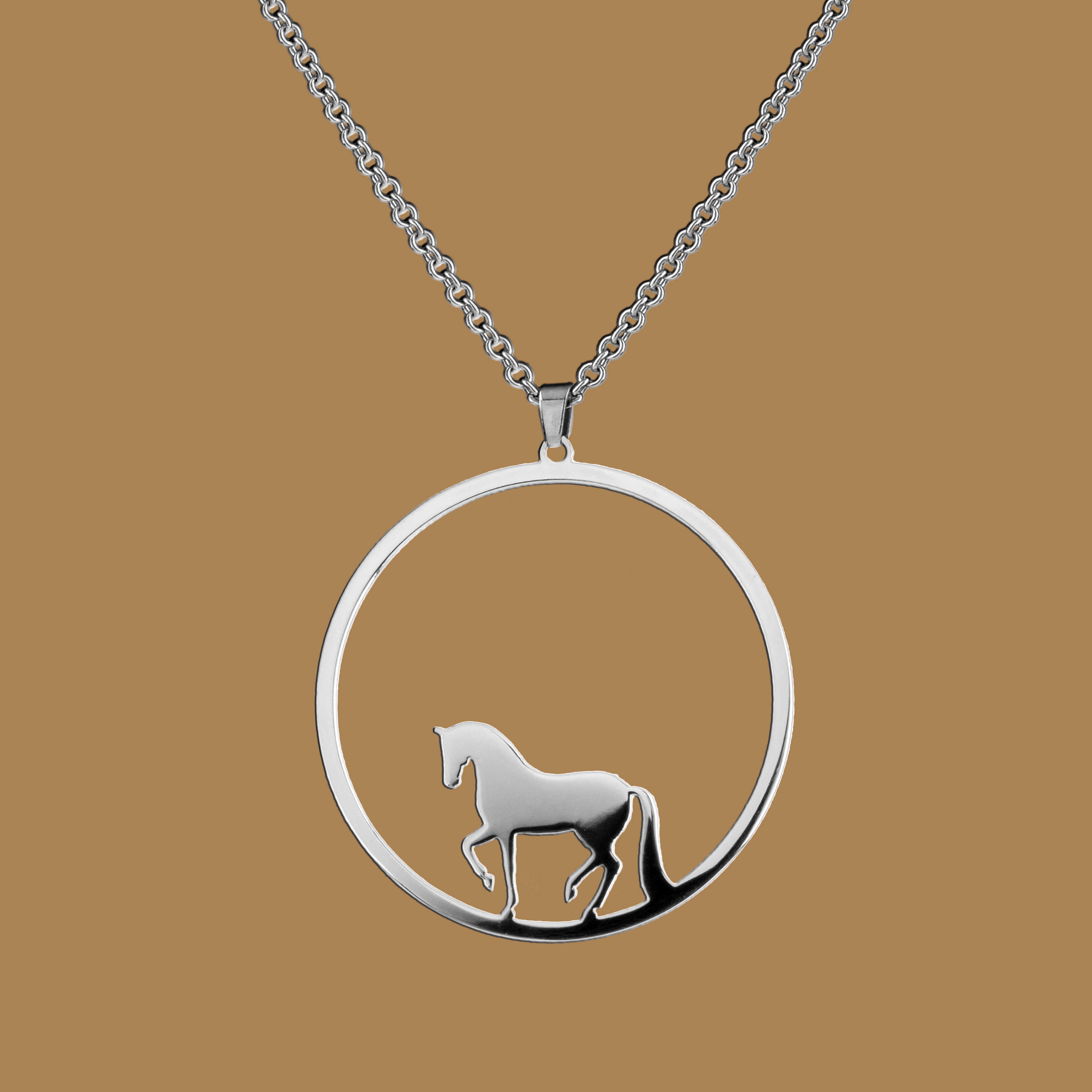 Prívesok piaf - kôň kruh - 4cm