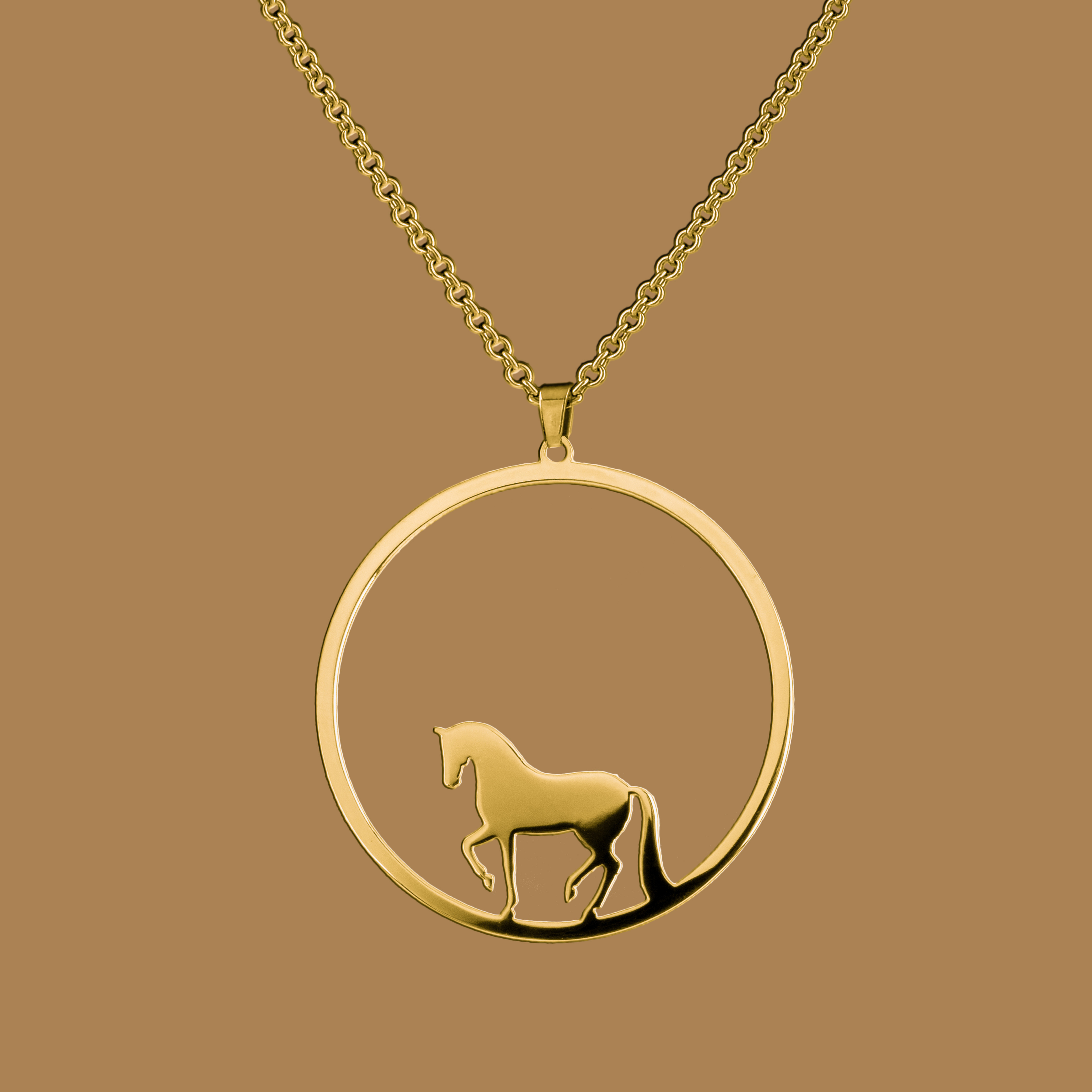 Prívesok piaf - kôň kruh - 4cm