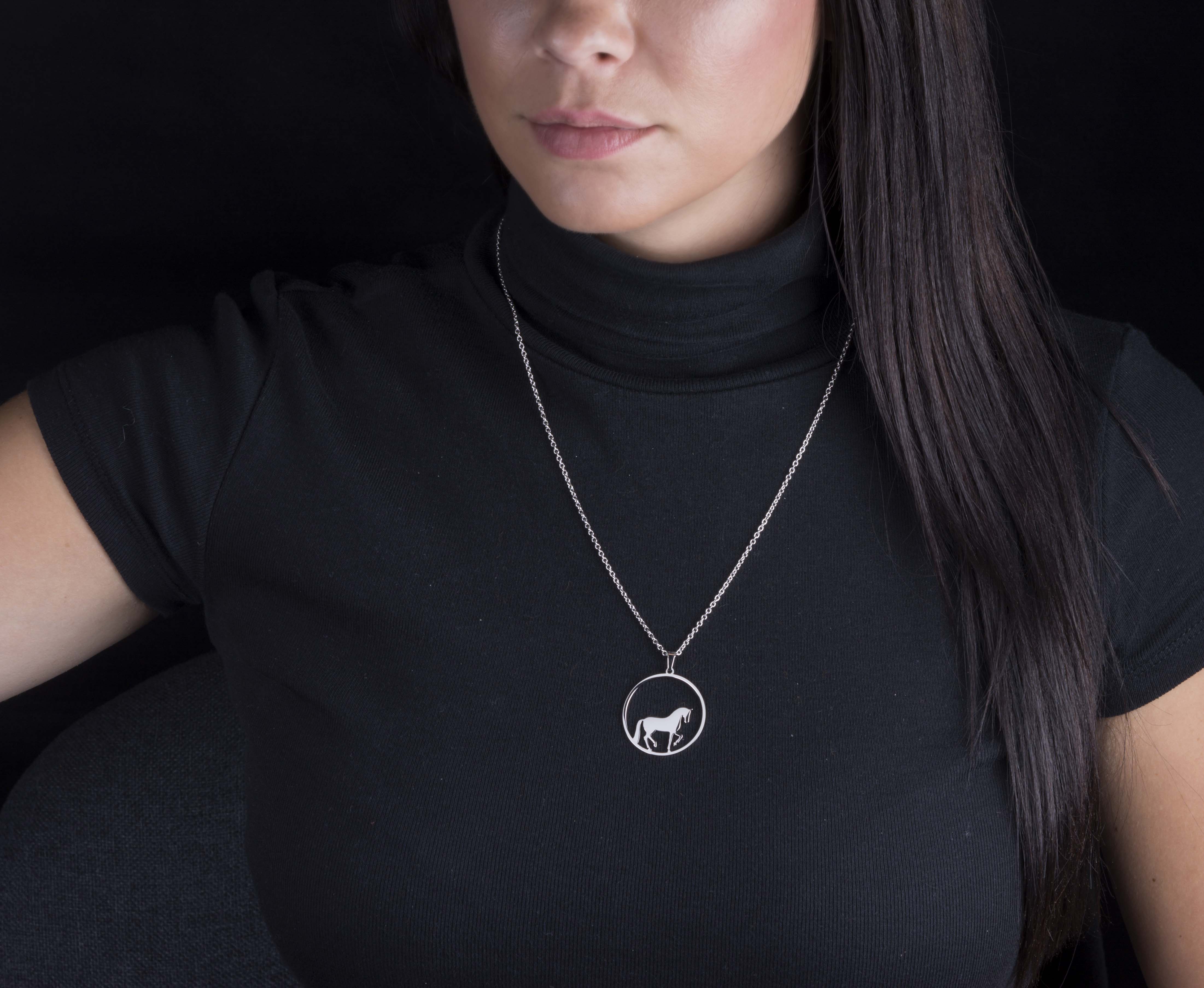 Prívesok piaf - kôň kruh - 3cm