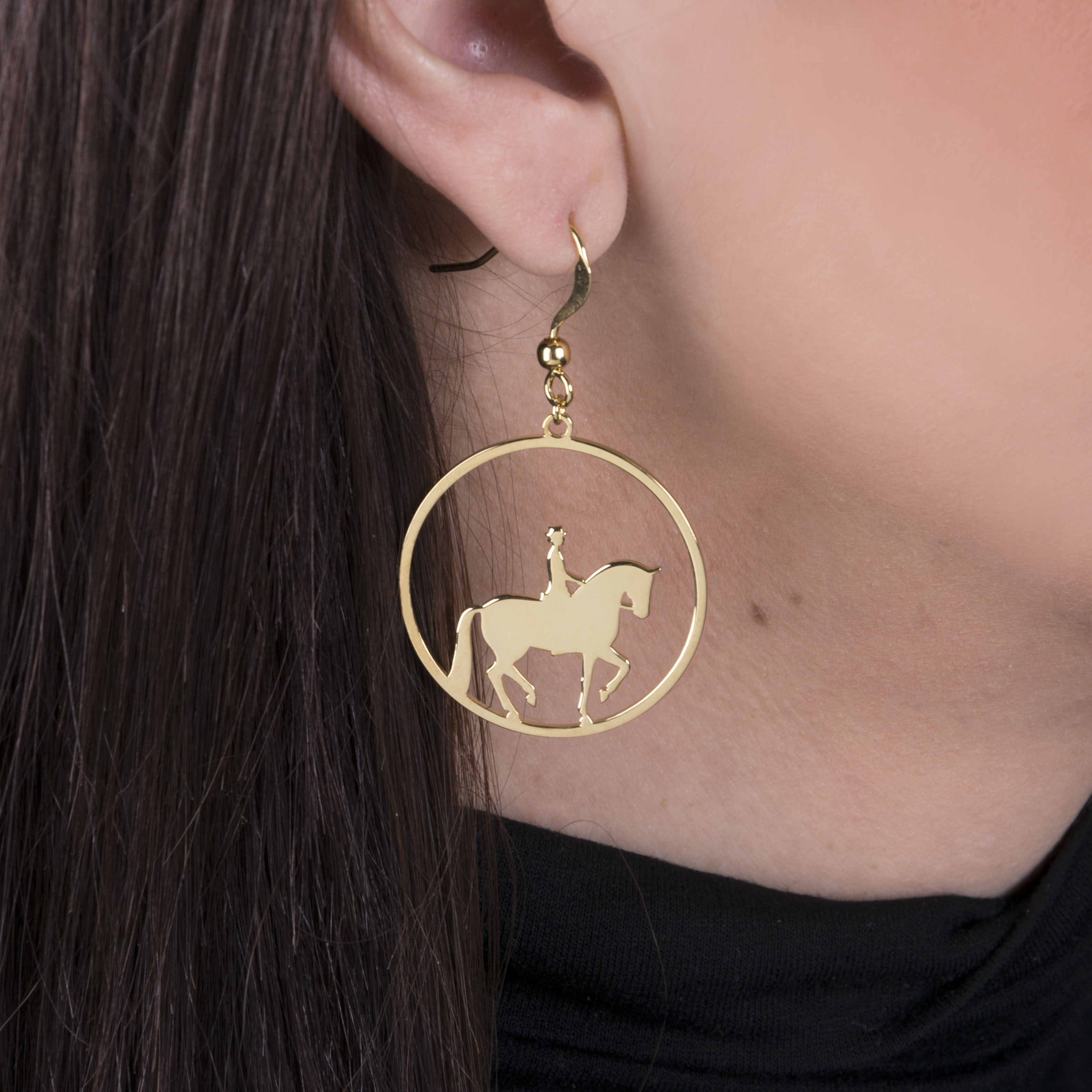 Náušnice piaf - jazdec kruh - 3cm