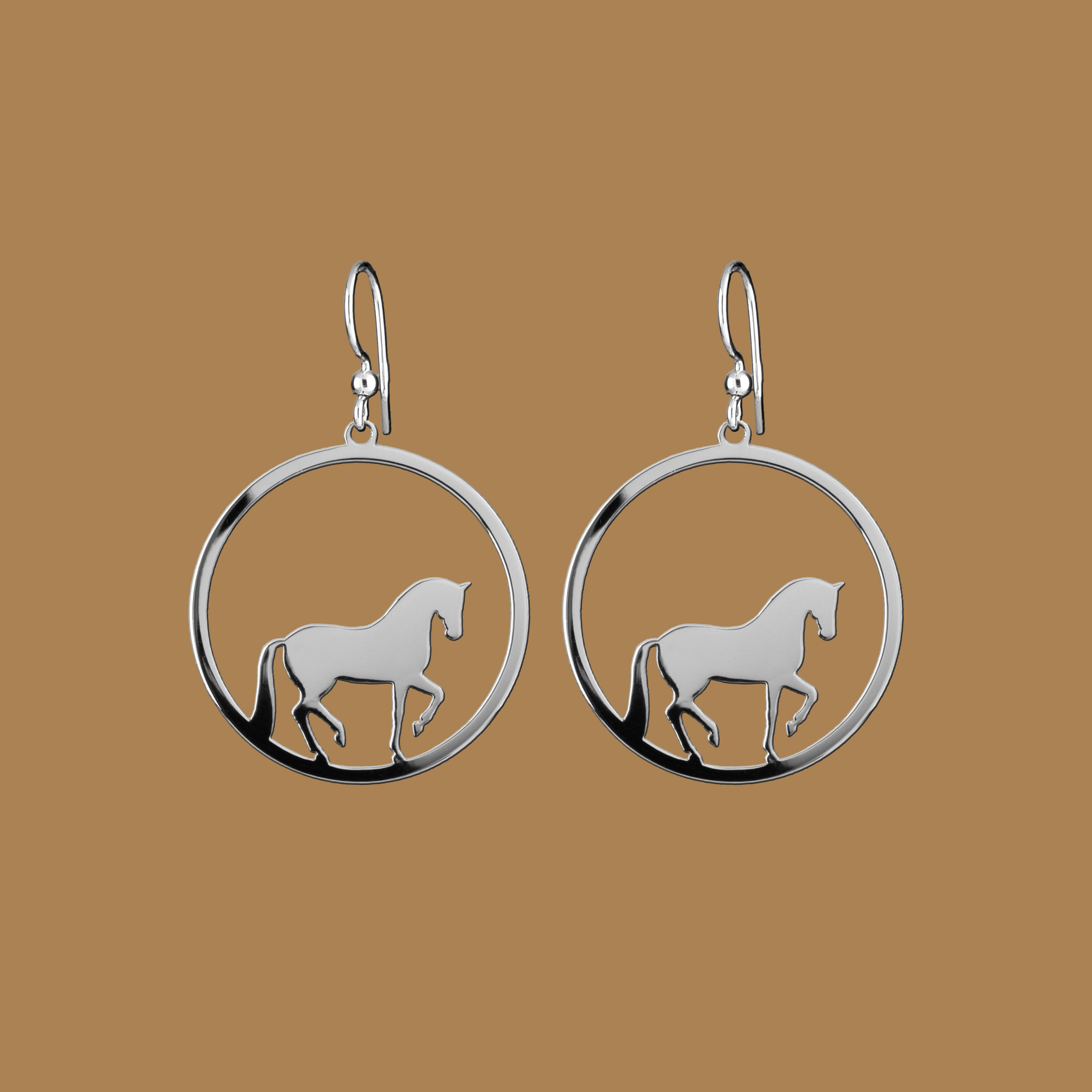 Náušnice piaf - kôň kruh - 3cm