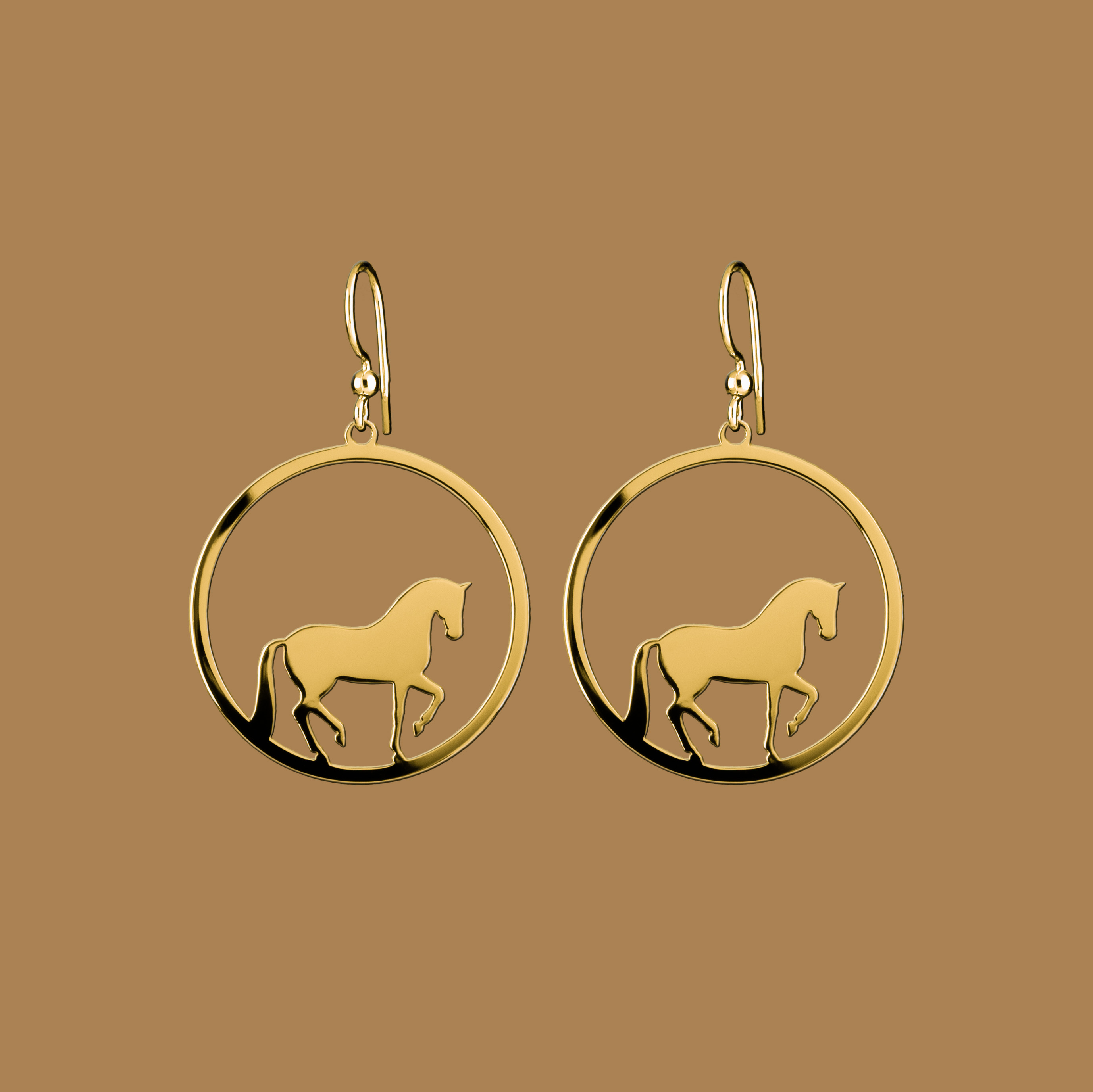 Náušnice piaf - kôň kruh - 3cm