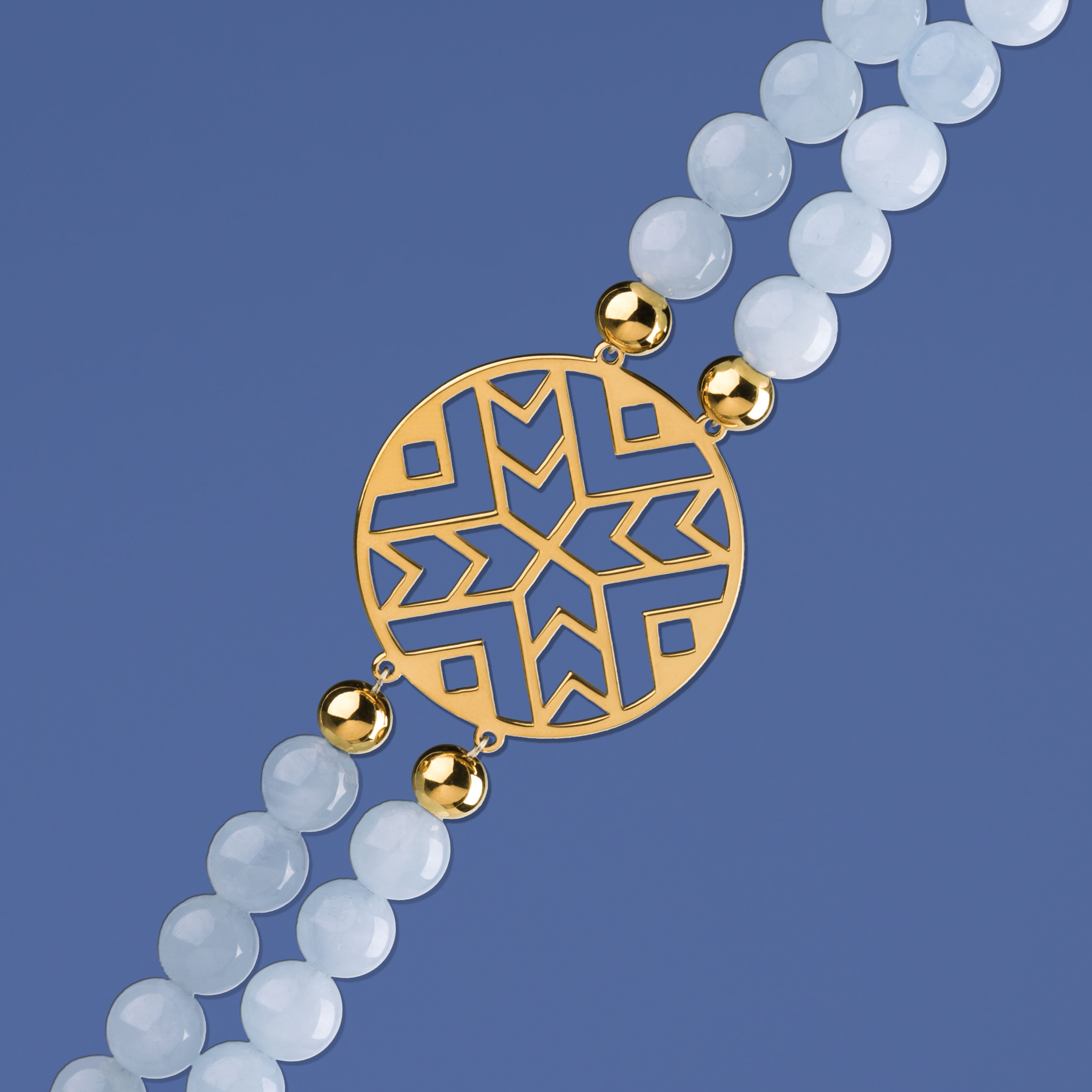 Náramok geometria - akvamarín