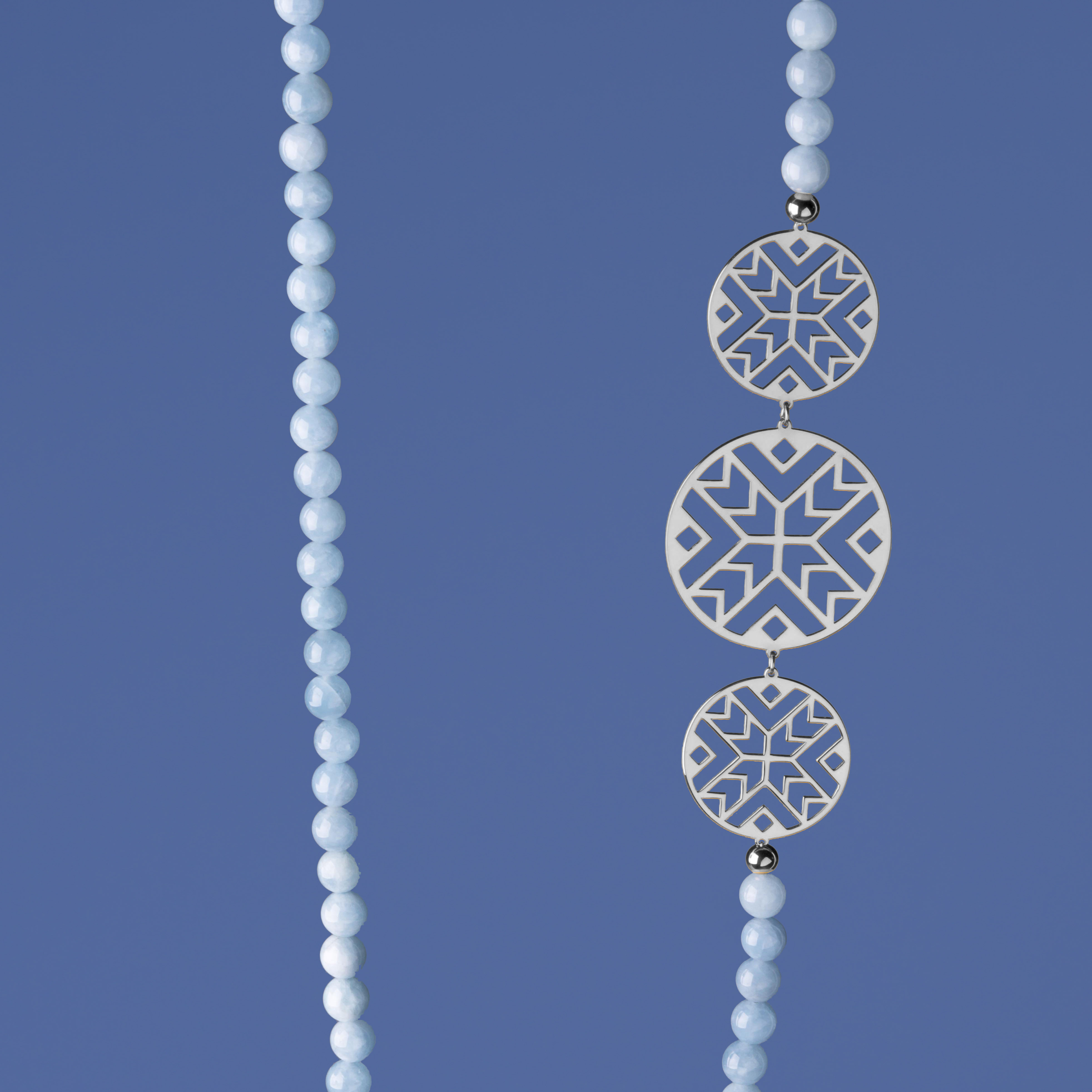 Náhrdelník geometria - akvamarín