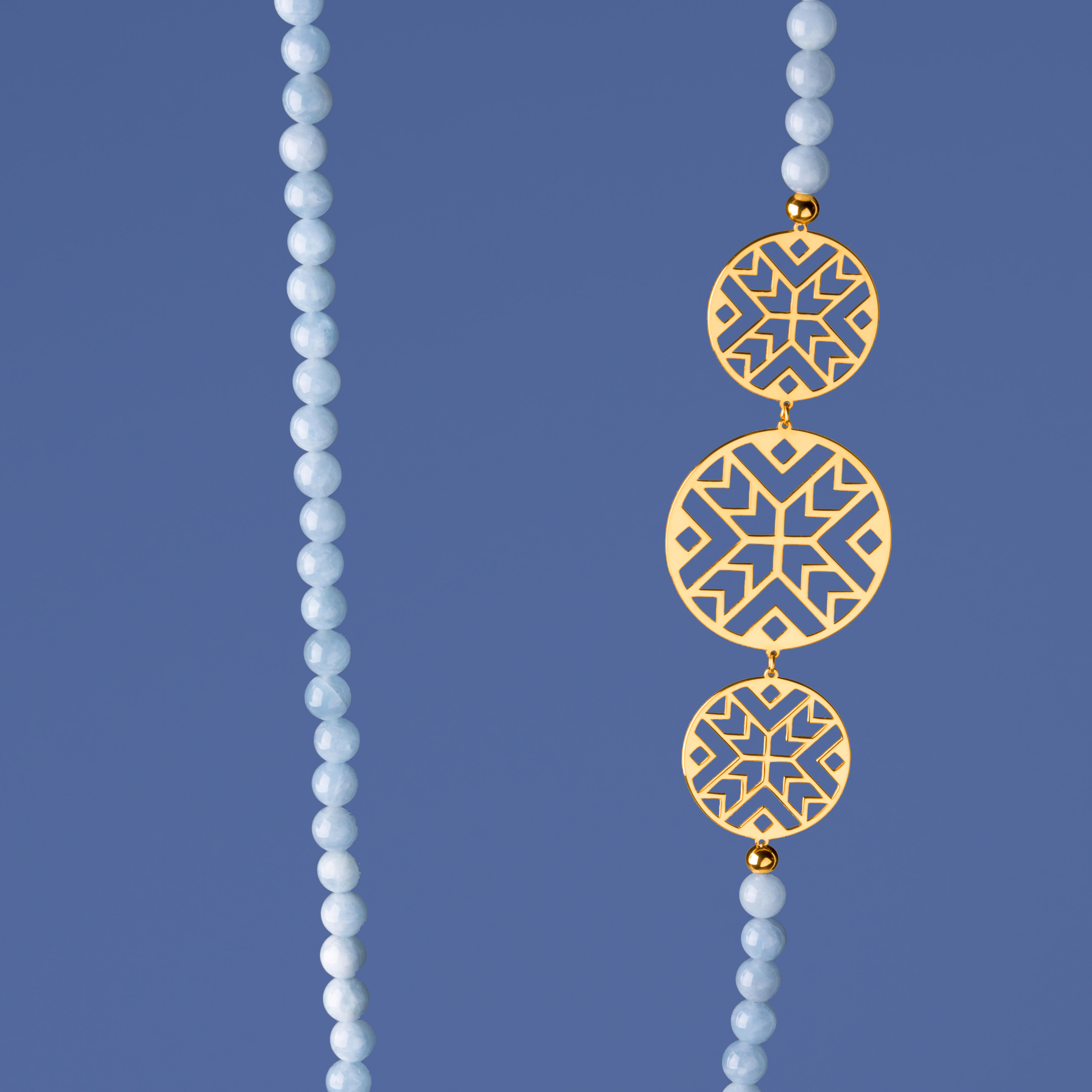 Náhrdelník geometria - akvamarín