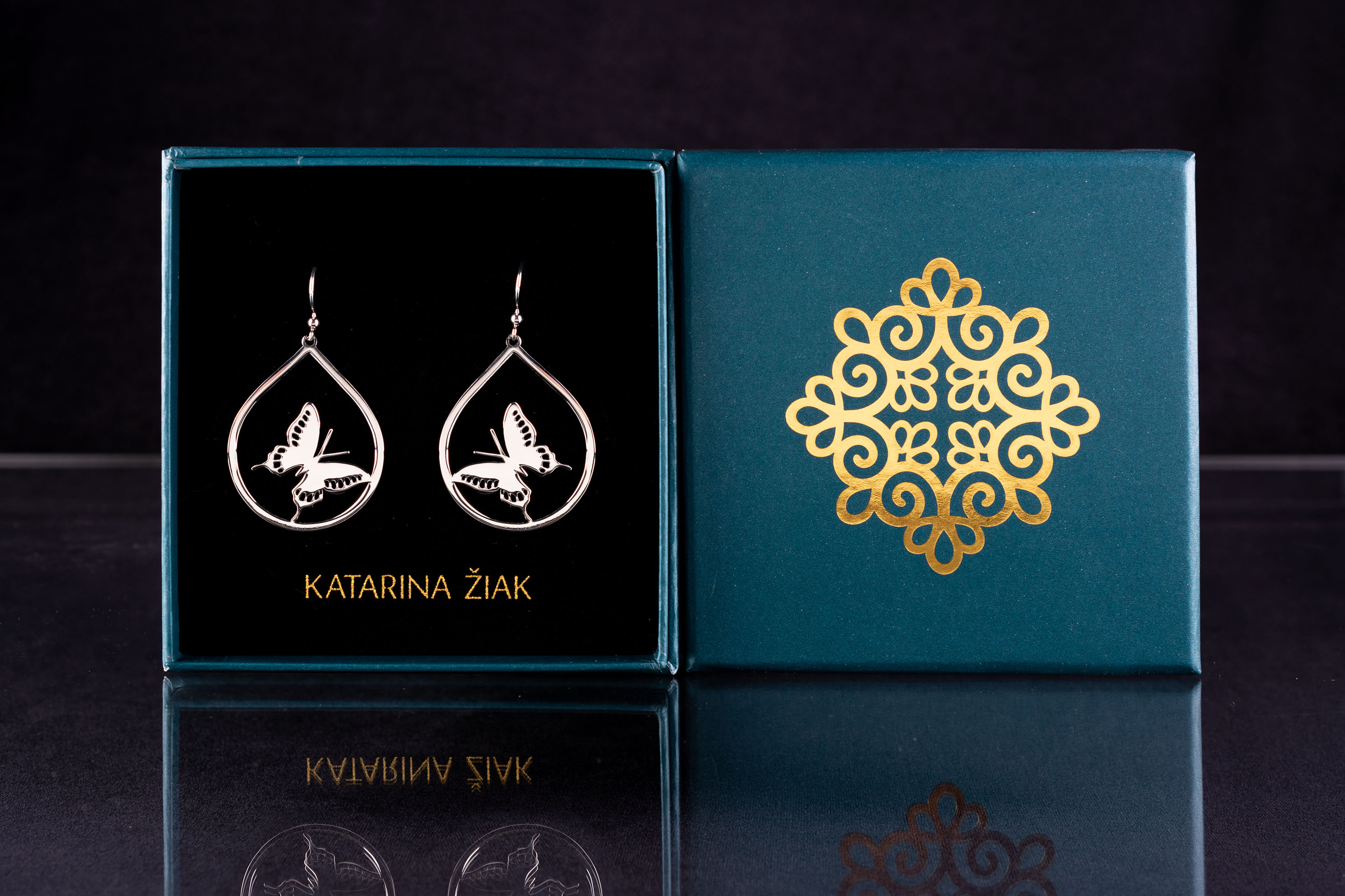 Náušnice motýľ vidlochovost - 3cm - slza