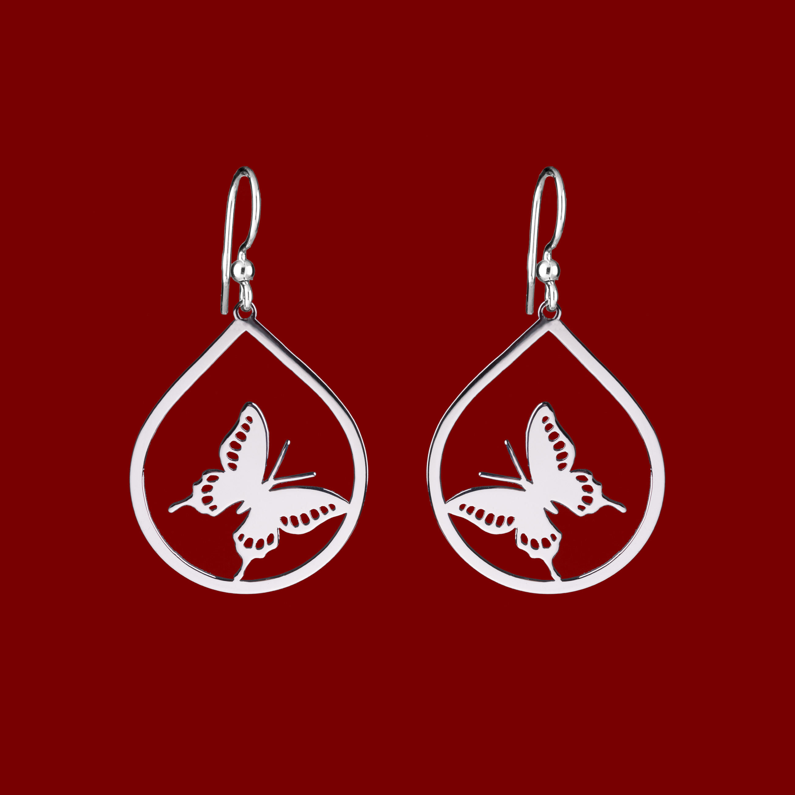 Náušnice motýľ vidlochovost - 3cm - slza