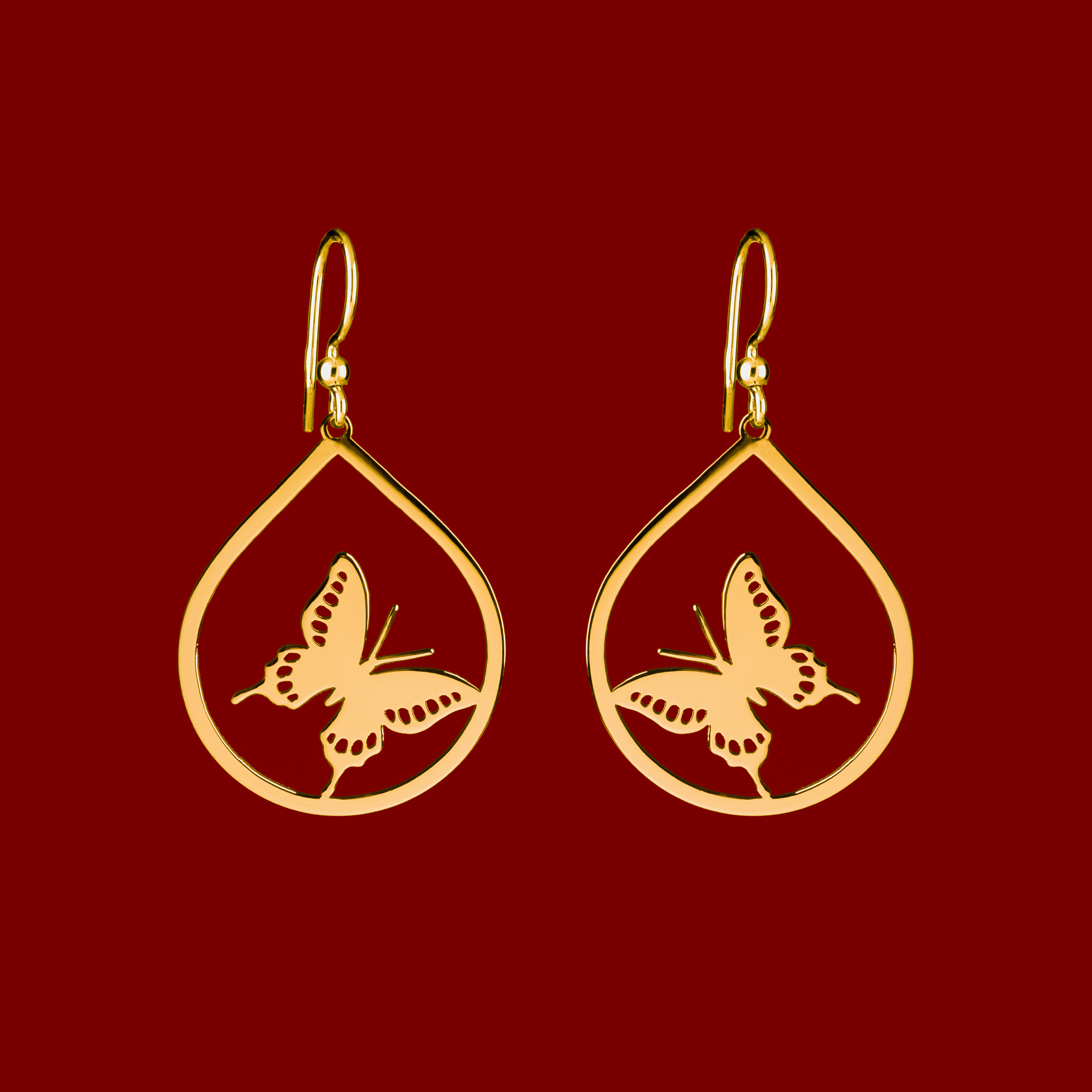 Náušnice motýľ vidlochovost - 3cm - slza