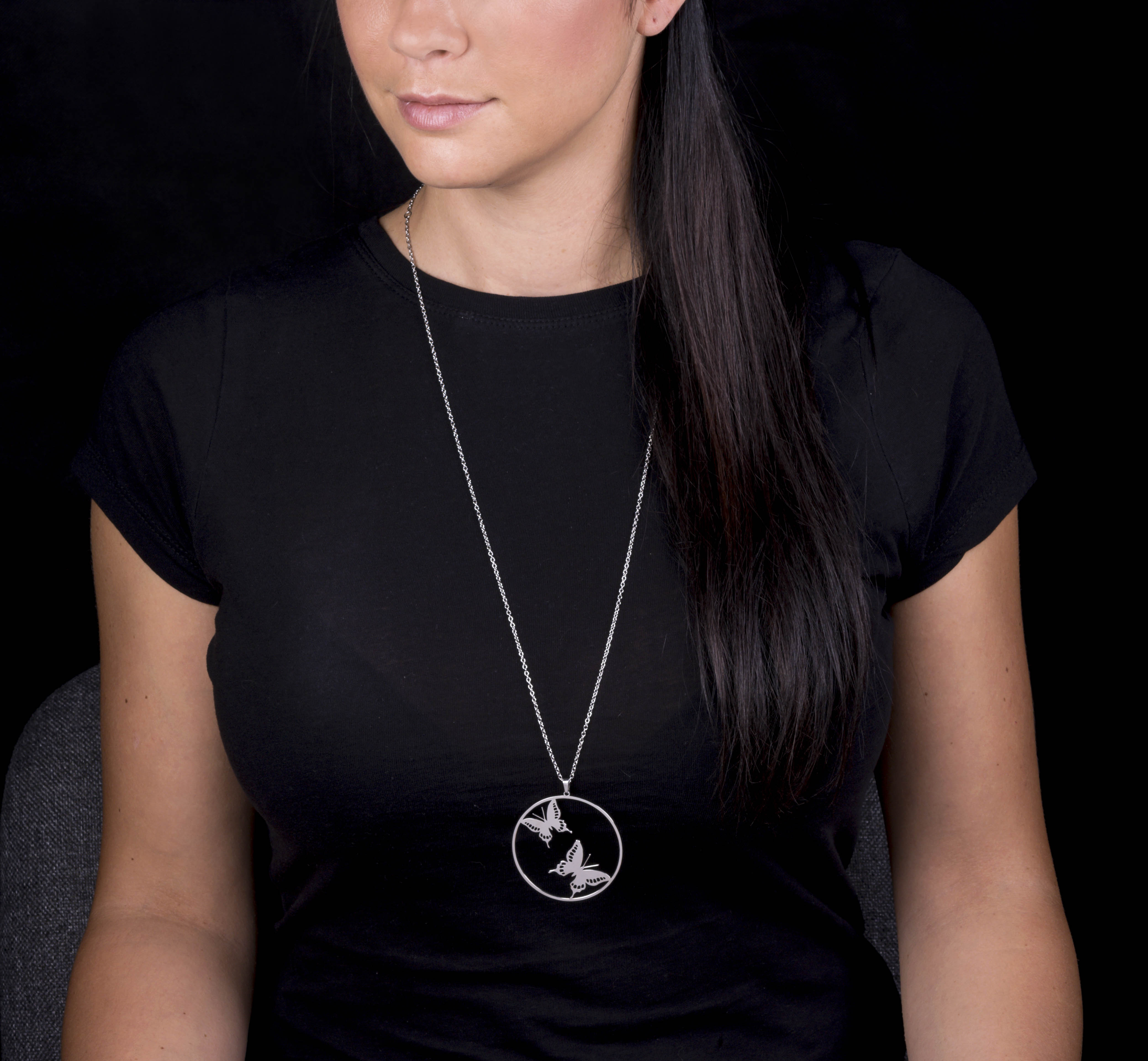 Prívesok 2 motýle - vidlochvost - kruh