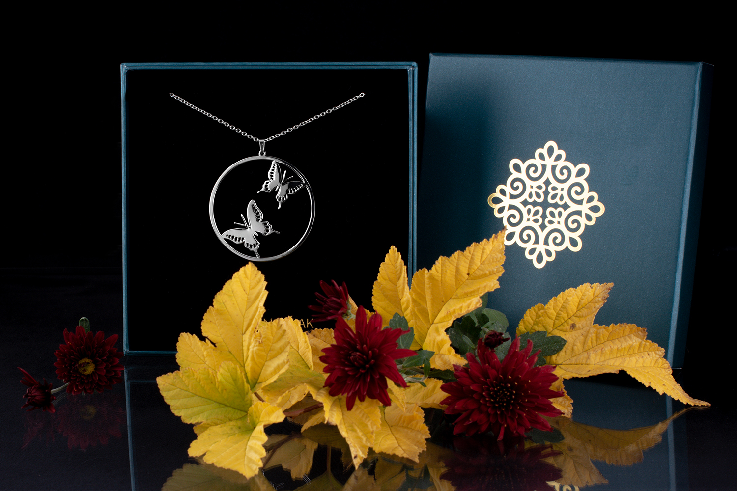 Prívesok 2 motýle - vidlochvost - kruh