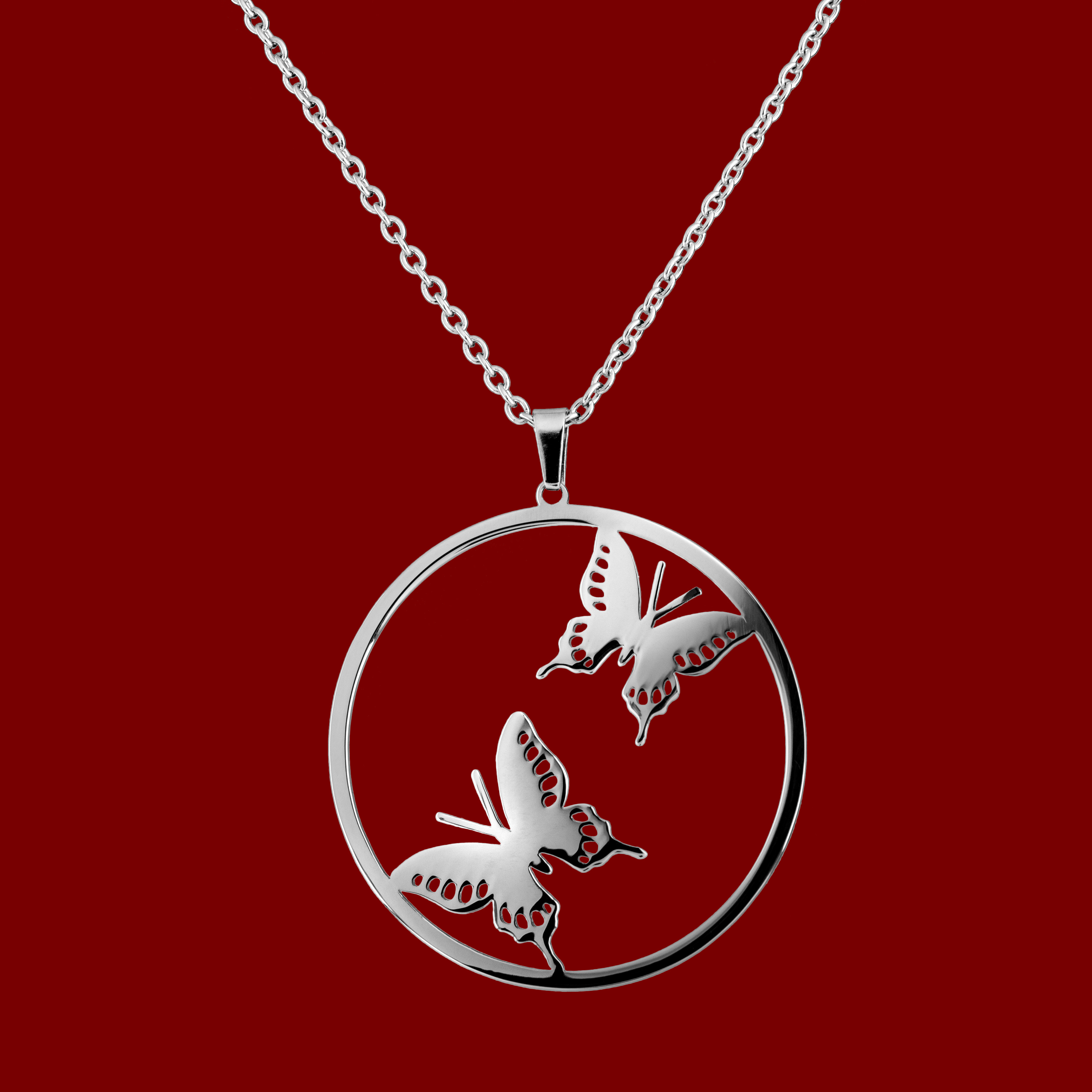 Prívesok 2 motýle - vidlochvost - kruh