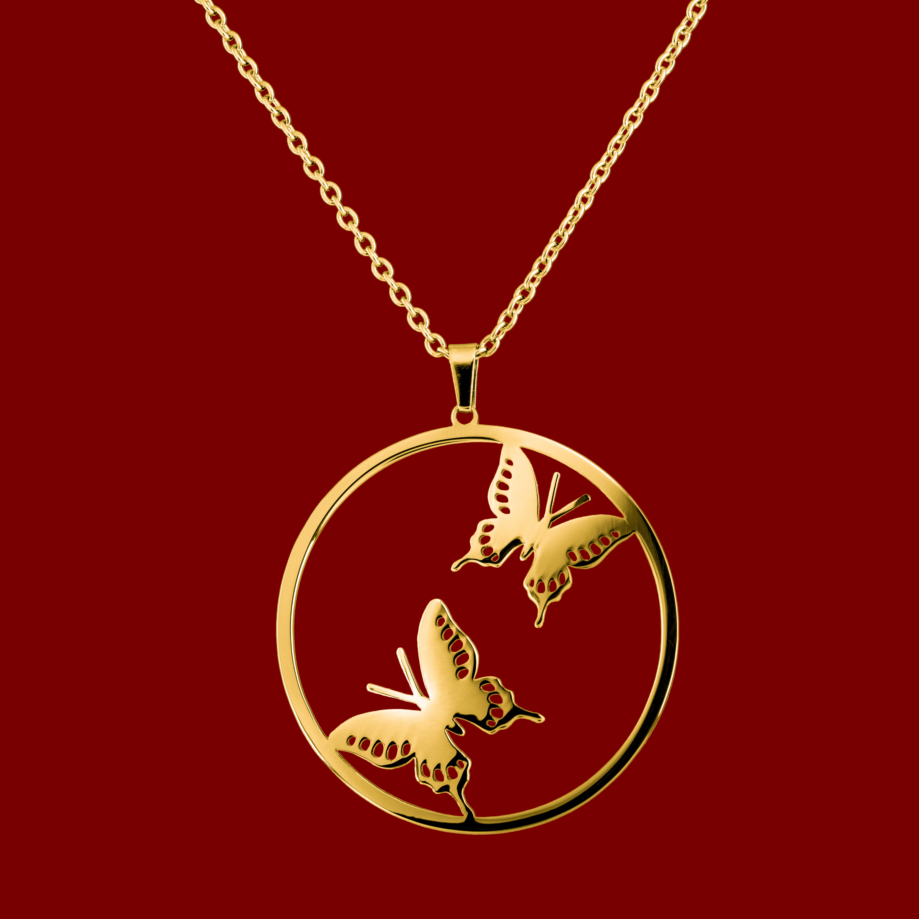 Prívesok 2 motýle - vidlochvost - kruh