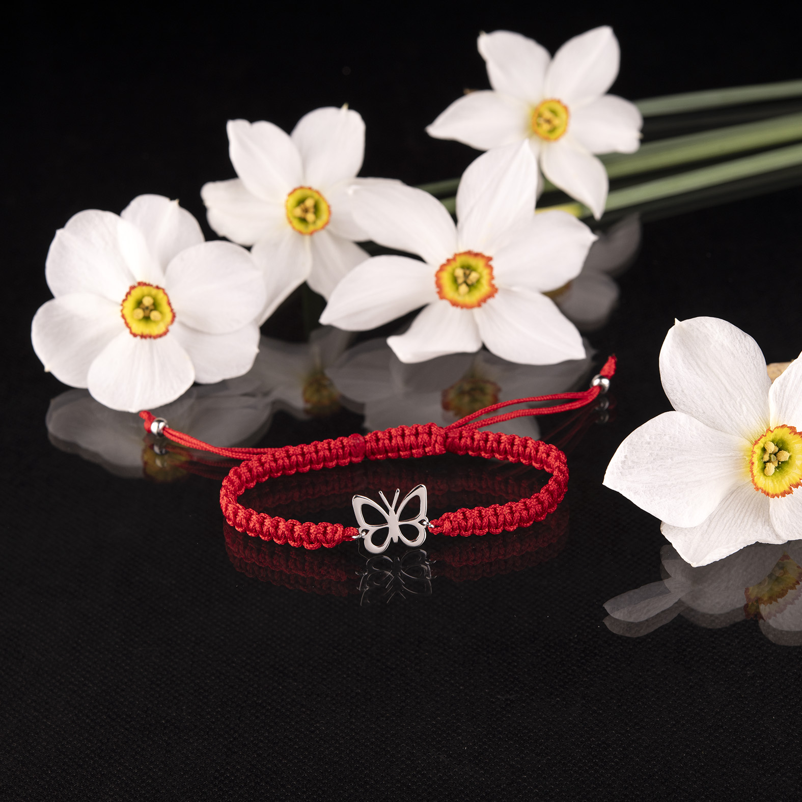 Náramok motýľ modráčik 1 - šnúrka