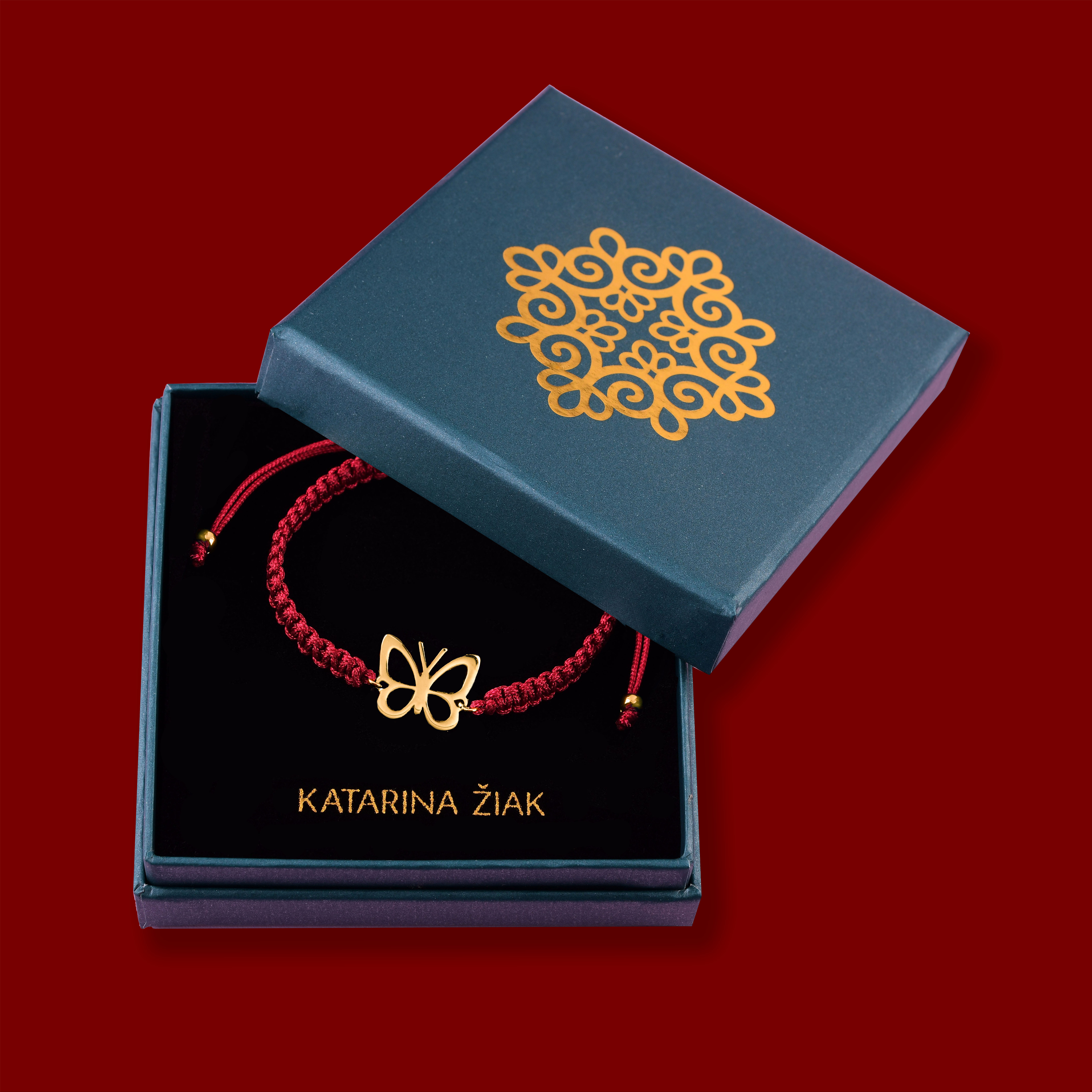 Náramok motýľ modráčik 1 - šnúrka