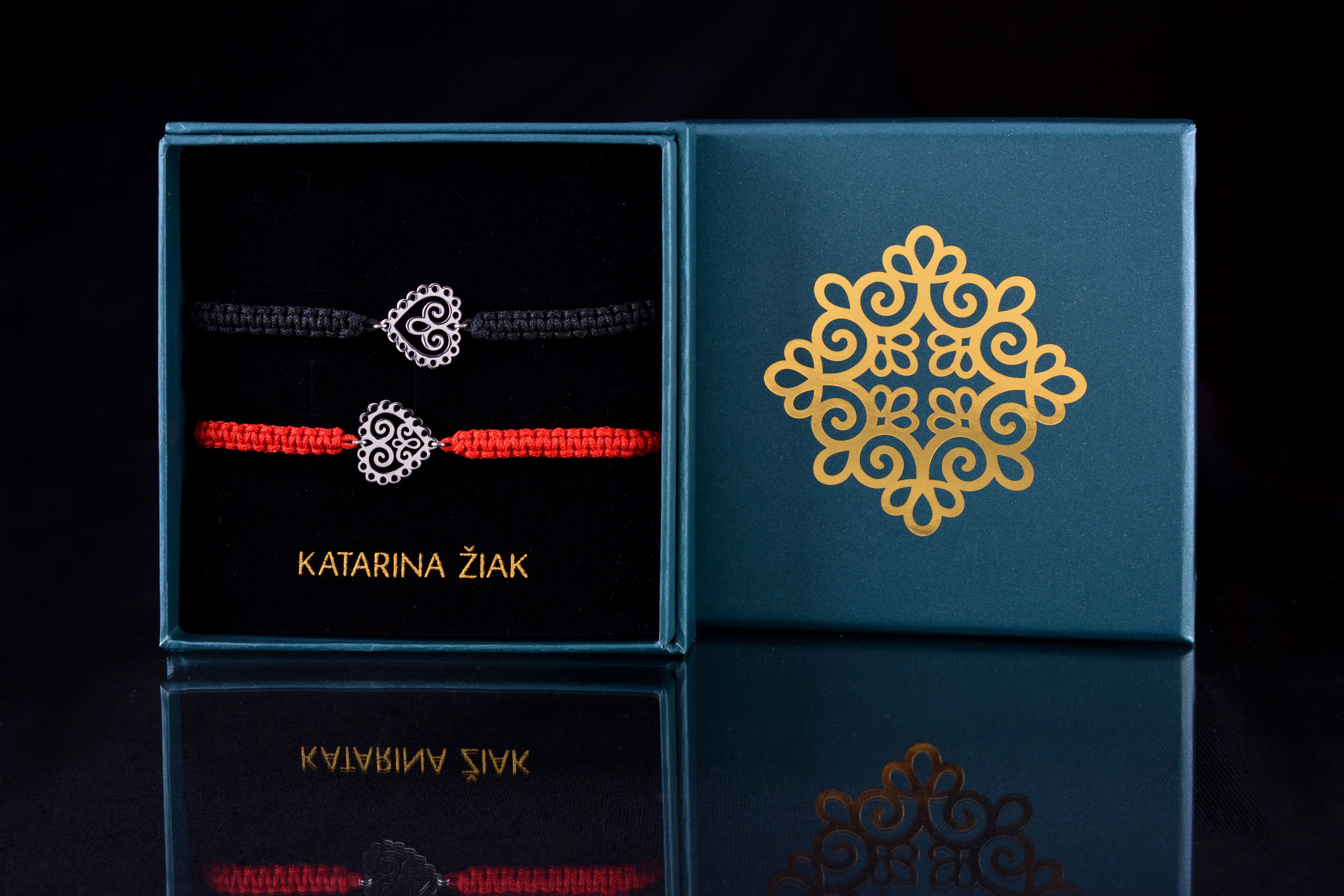 Náramok srdce ornament mini 1 - šnúrka