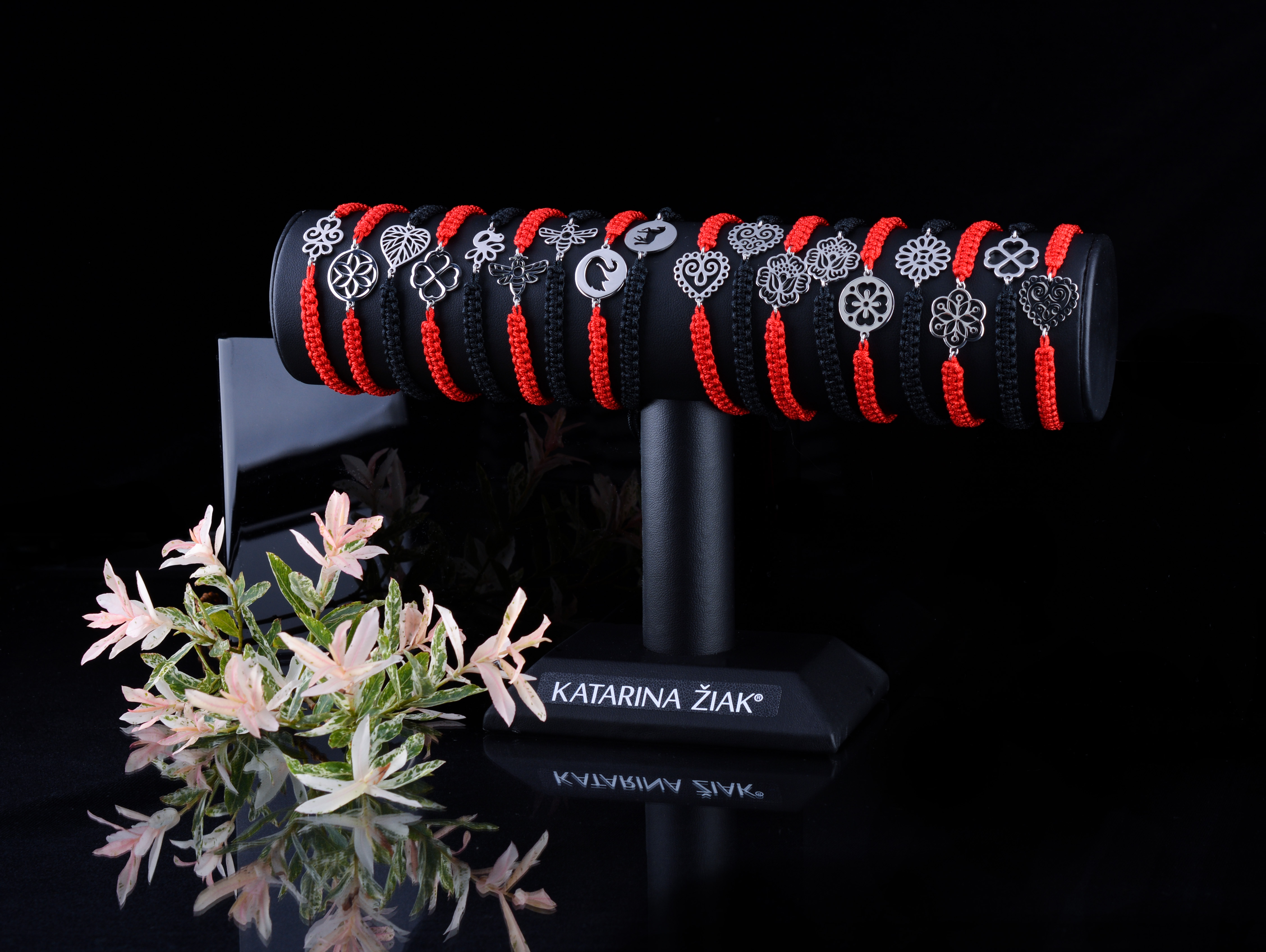 Náramok srdce ornament mini 1 - šnúrka