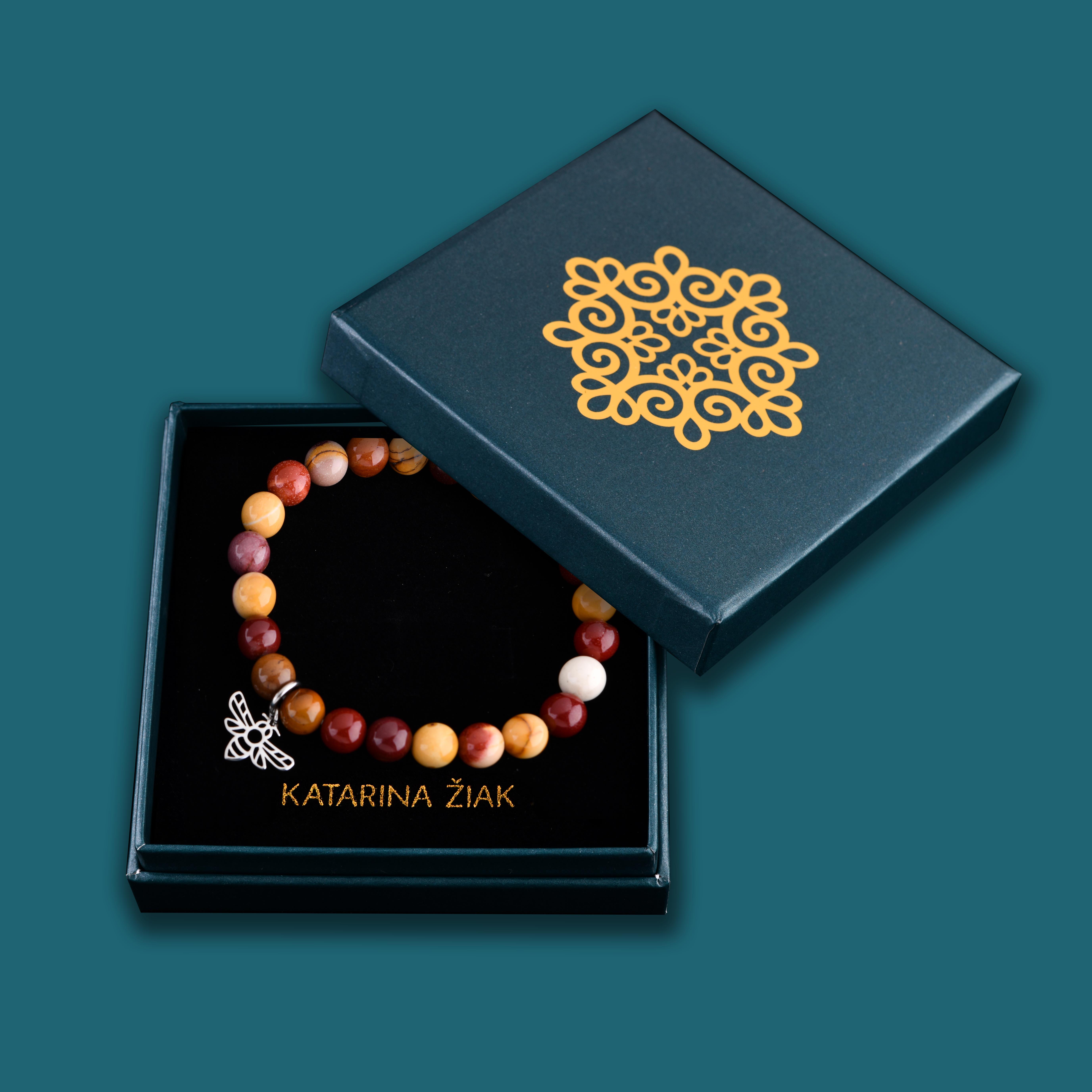 Náramok včela 1 - rôzne kamene