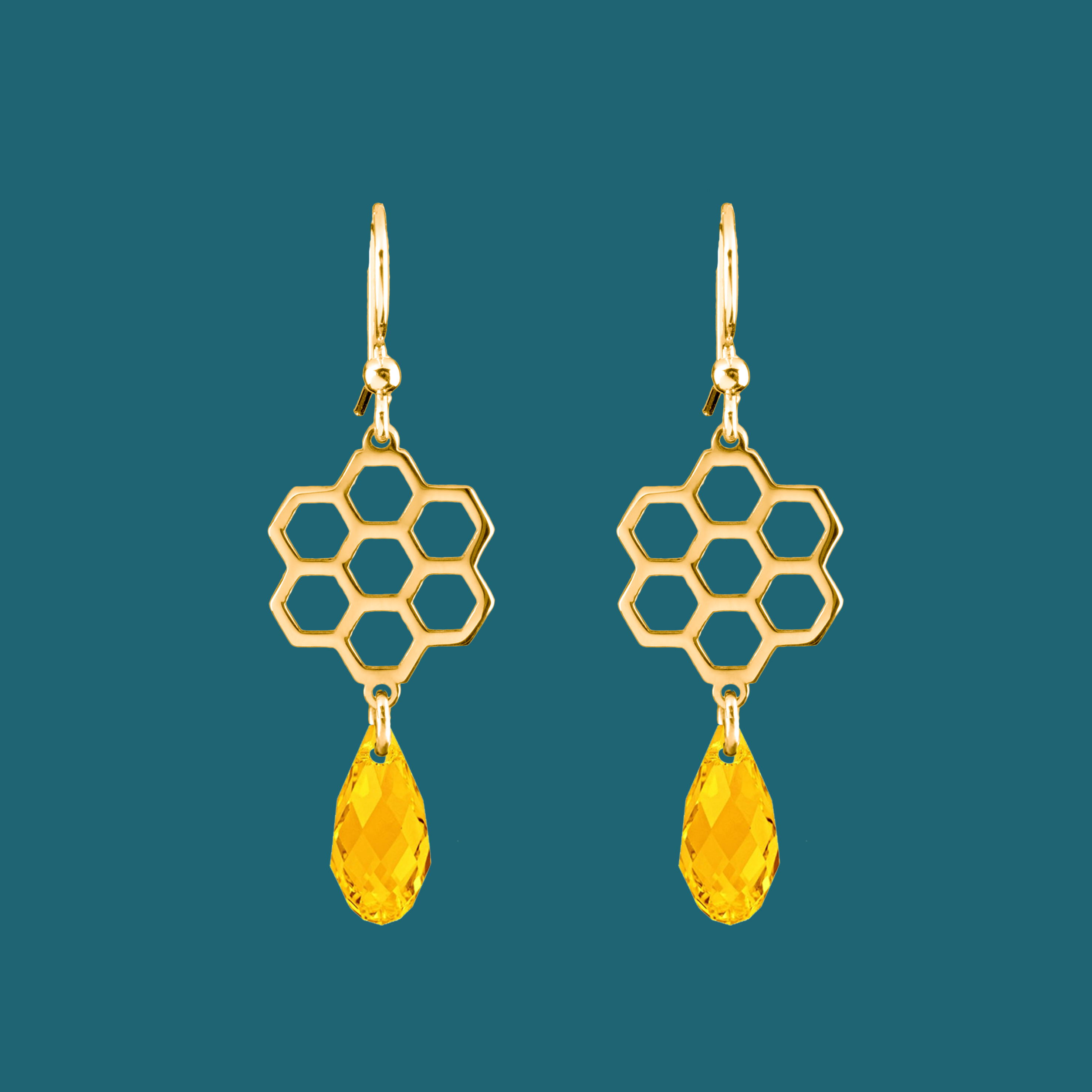 Náušnice včelí plást 1 - swarovski