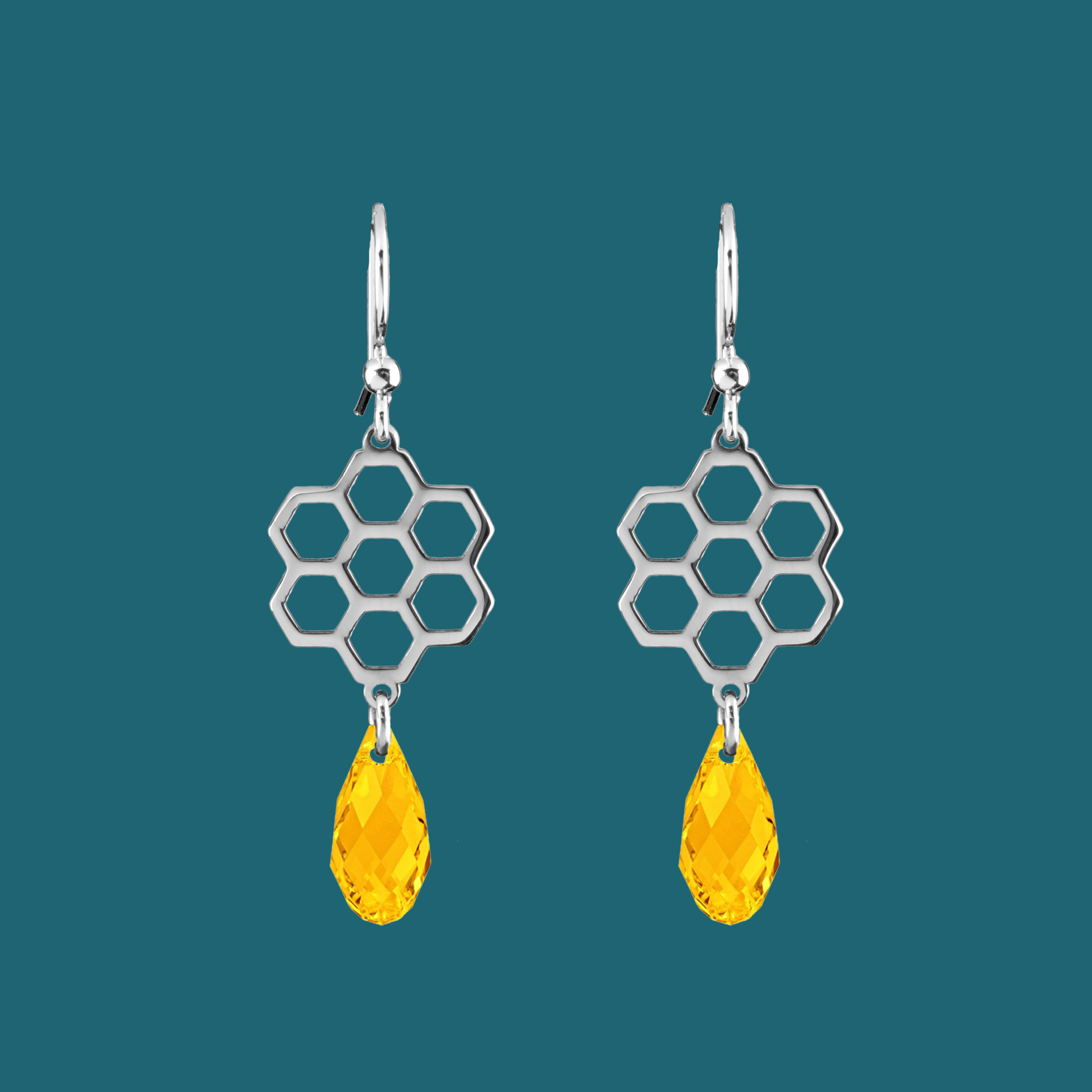 Náušnice včelí plást 1 - swarovski