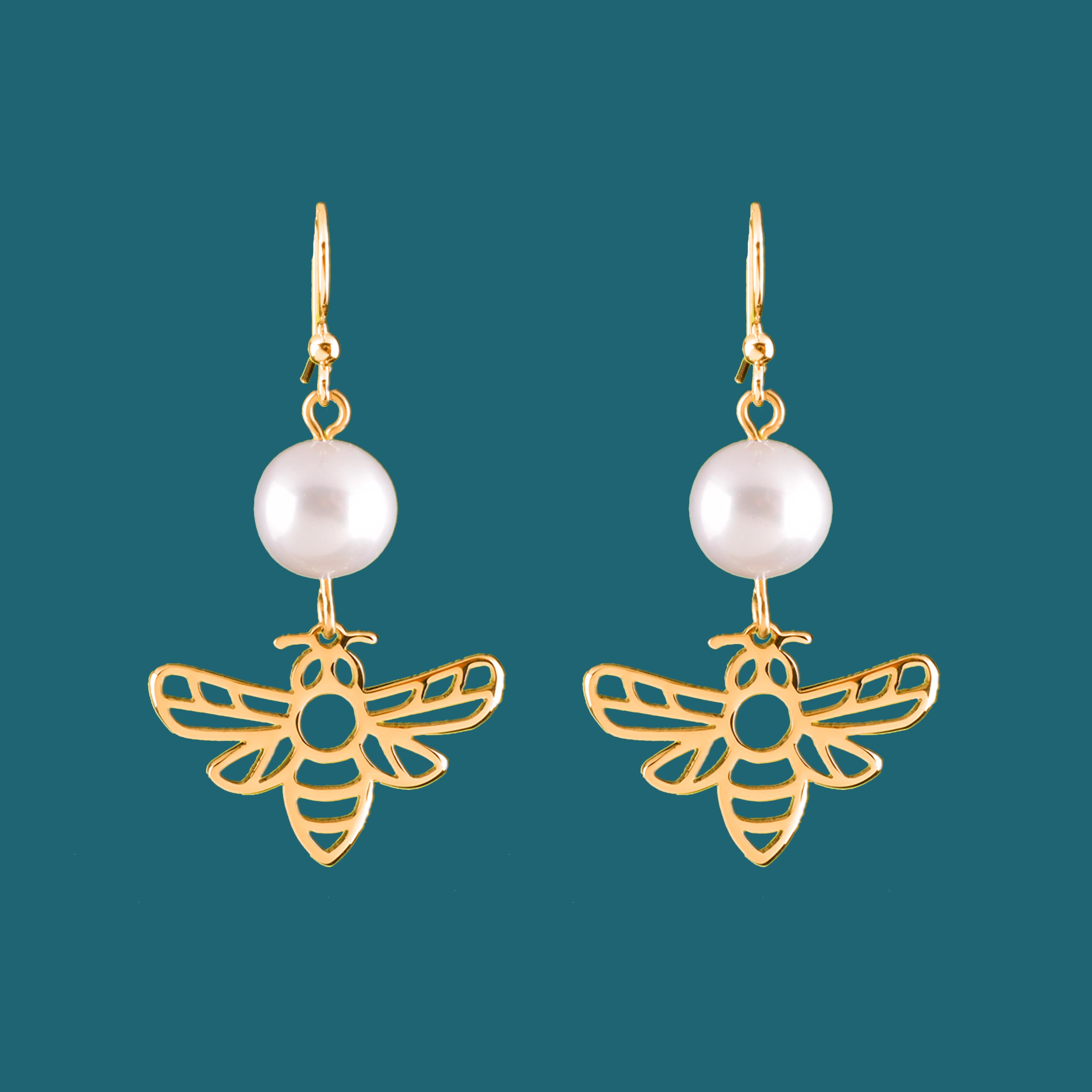 Náušnice včela 4 + perla