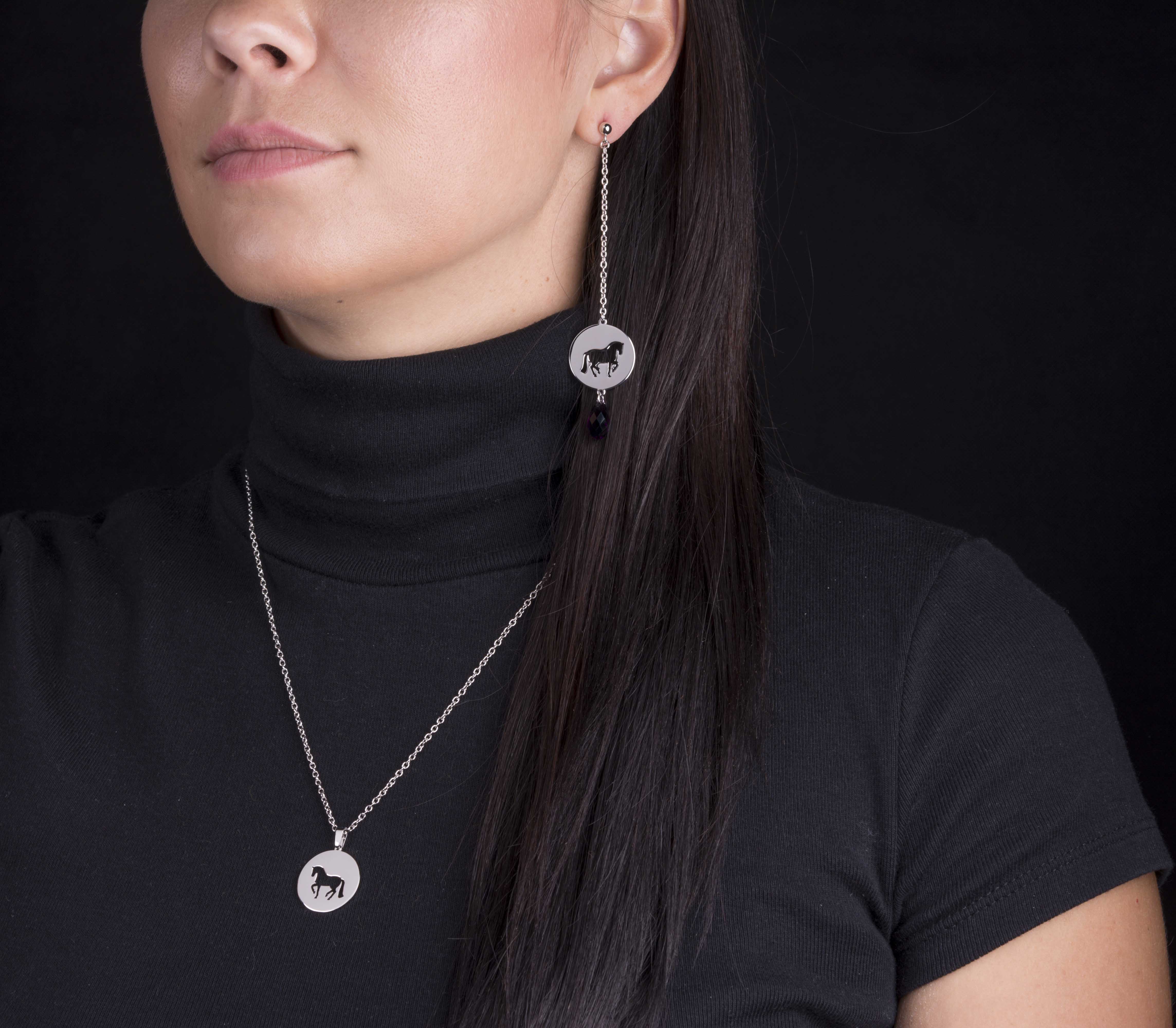 Náušnice piaf - kruh mini - swarovski na retiazke